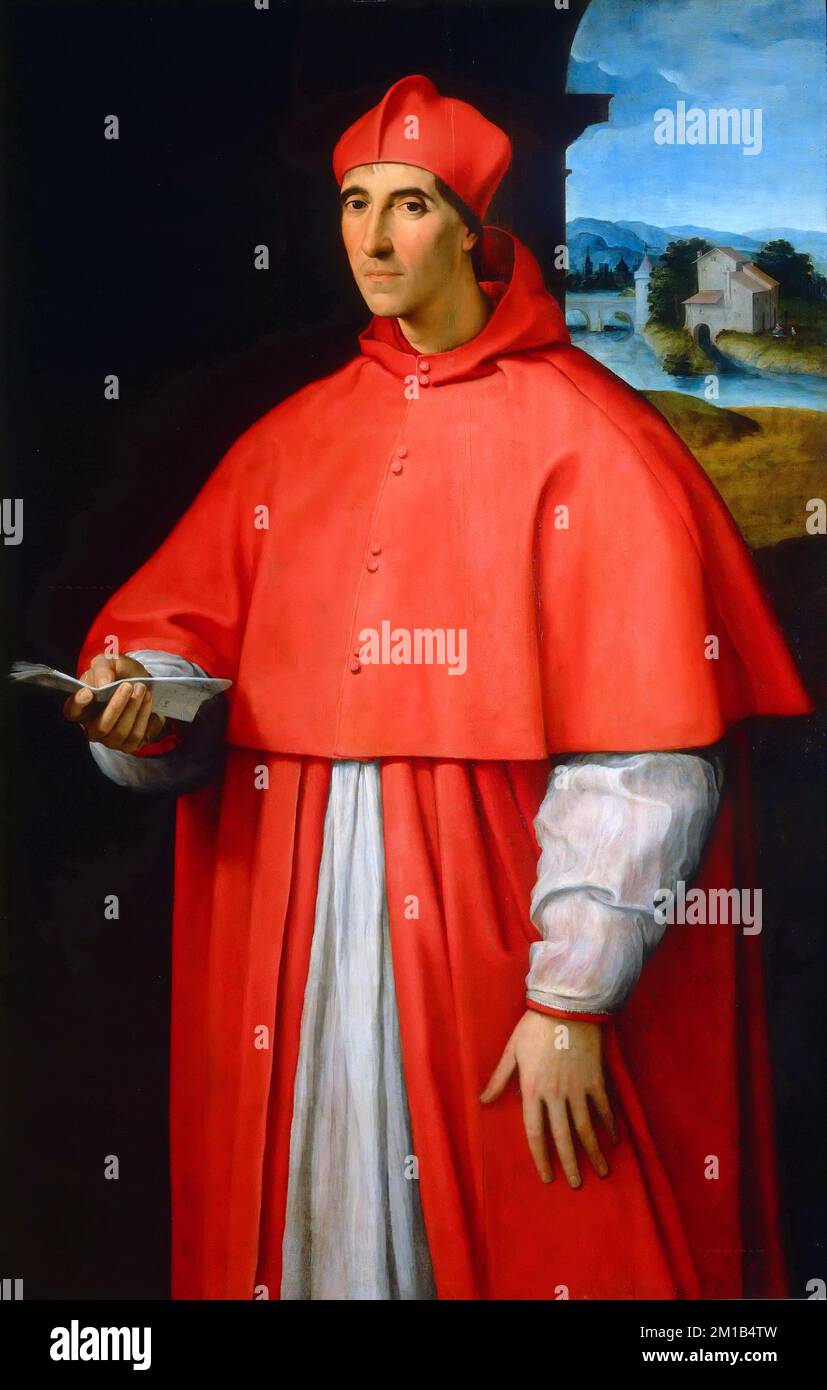 Portrait du cardinal Alessandro Farnese, 1509-1511, peinture de Raphaël Banque D'Images
