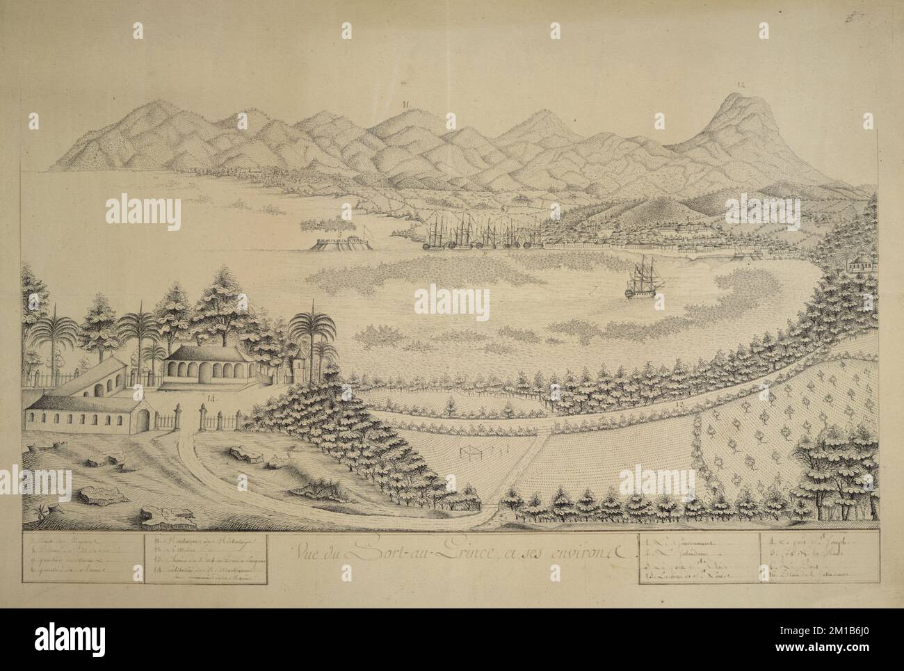 Vue du Port-au-Prince et ses environs , vue sur le paysage, Port-au-Prince Haïti, cartes, Port-au-Prince Haïti, Vues aériennes Norman B. Leventhal Map Center Collection Banque D'Images