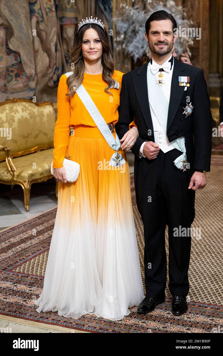 La princesse Sofia et le prince Carl Philip assistent au dîner du roi pour les prix Nobel au Palais Royal de Stockholm, Suède, 11 décembre 2022. Photo: Pontus Lundahl / TT / 10050 Banque D'Images