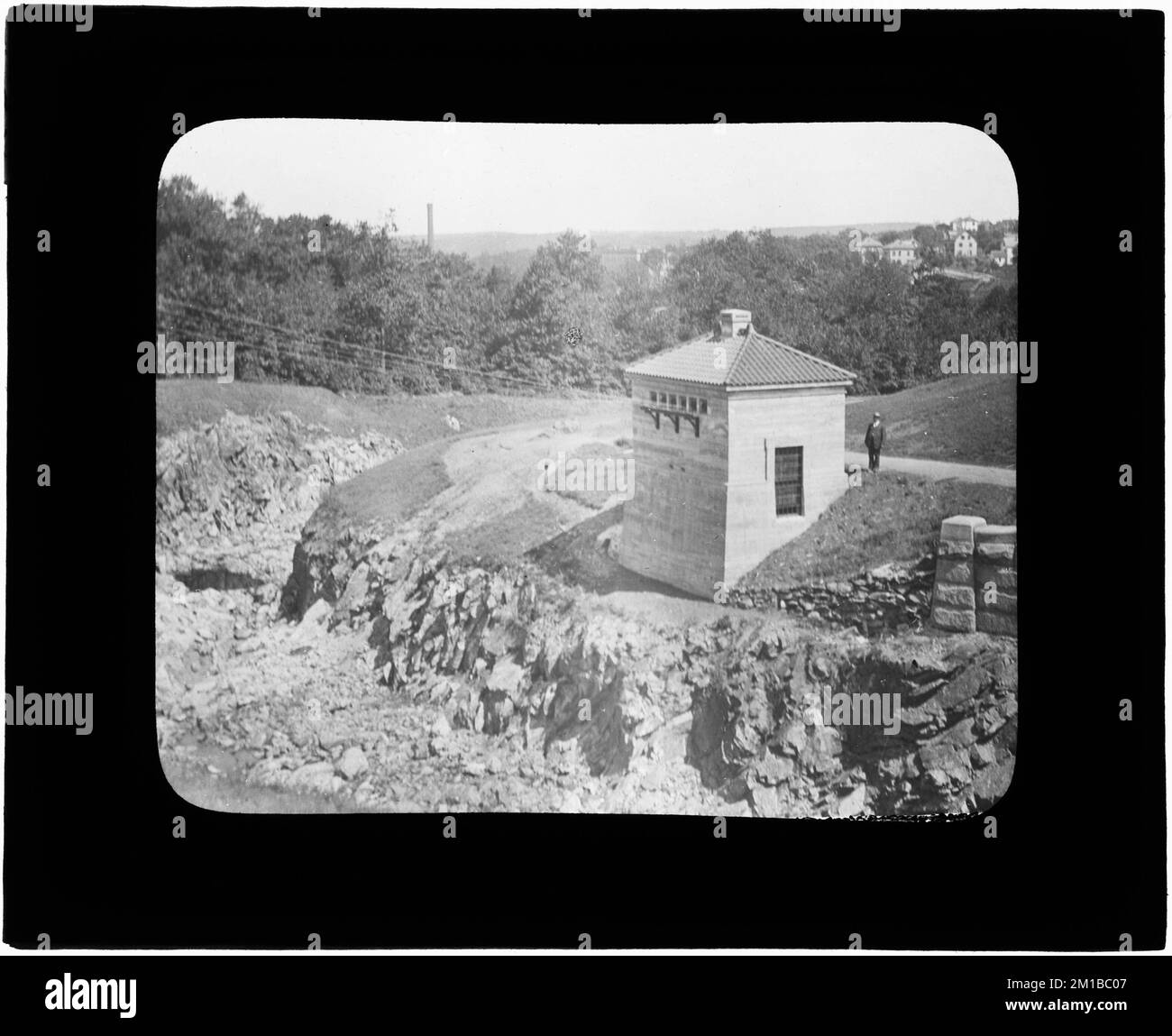 Wachusett Department, Wachusett Dam, Lightning Arparaster House, Clinton, Mass., 1912 , travaux d'eau, centrales hydroélectriques Banque D'Images