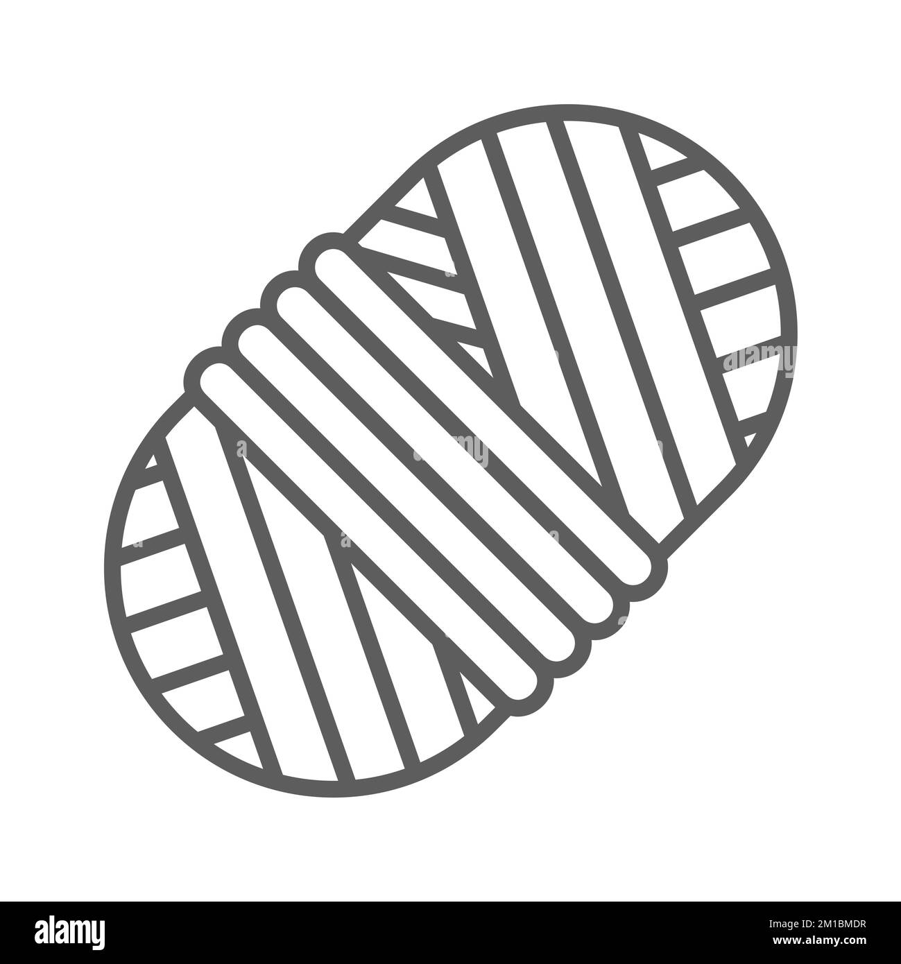 Laine de fils, cashmere ou bille acrylique pour le hobby de tricotage. Icône de pelote de laine pour la boutique faite à la main Illustration de Vecteur