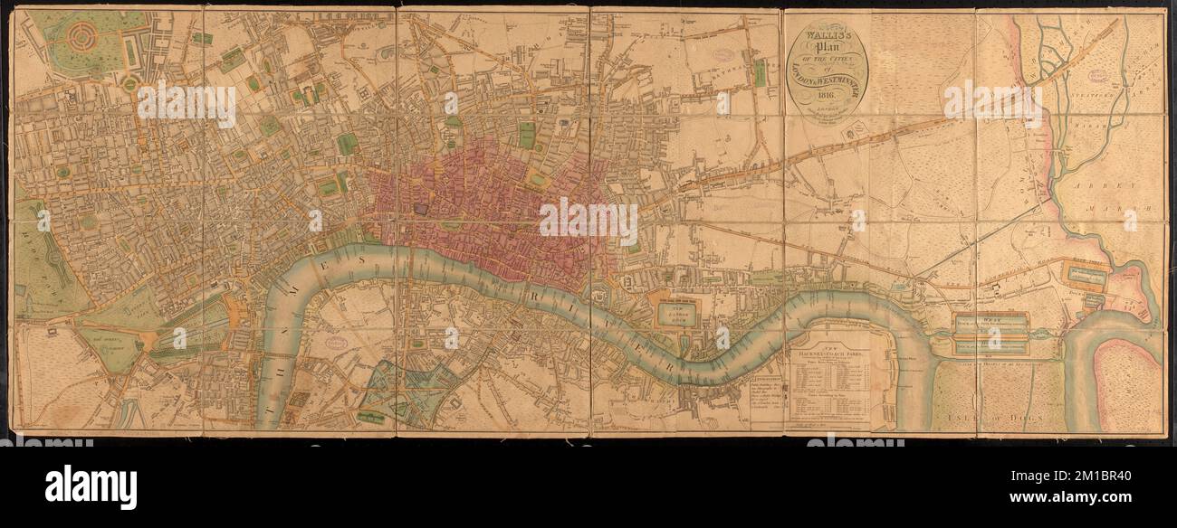 Plan de Wallis des villes de Londres et Westminster , Londres ...