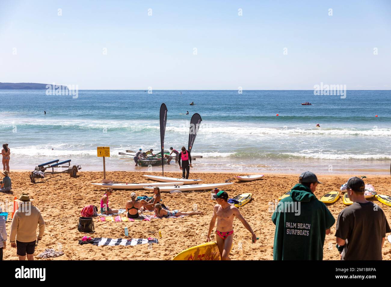 Apprenez à surfer sur des leçons Palm Beach, Sydney, NSW, Australie Banque D'Images