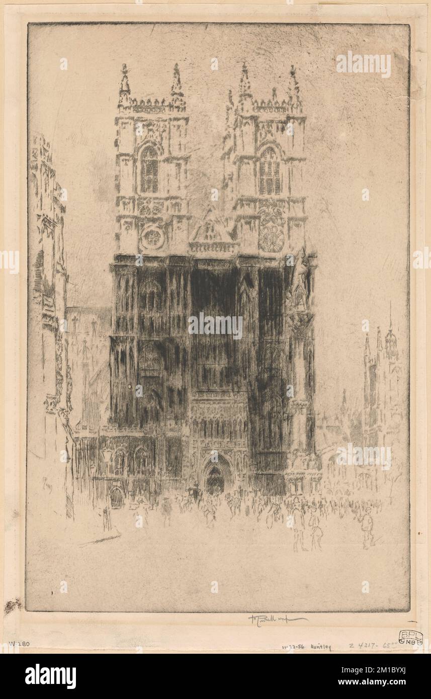 Front ouest, Abbaye de Westminster, Abbeys, Abbaye de Westminster. Joseph Pennell (1857-1926). Impressions et mises en plan Banque D'Images