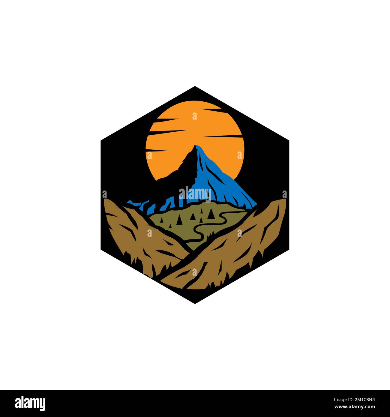 Illustration de la montagne, aventure en plein air. Graphiques vectoriels pour t-shirts et autres utilisations.EPS 10 Illustration de Vecteur