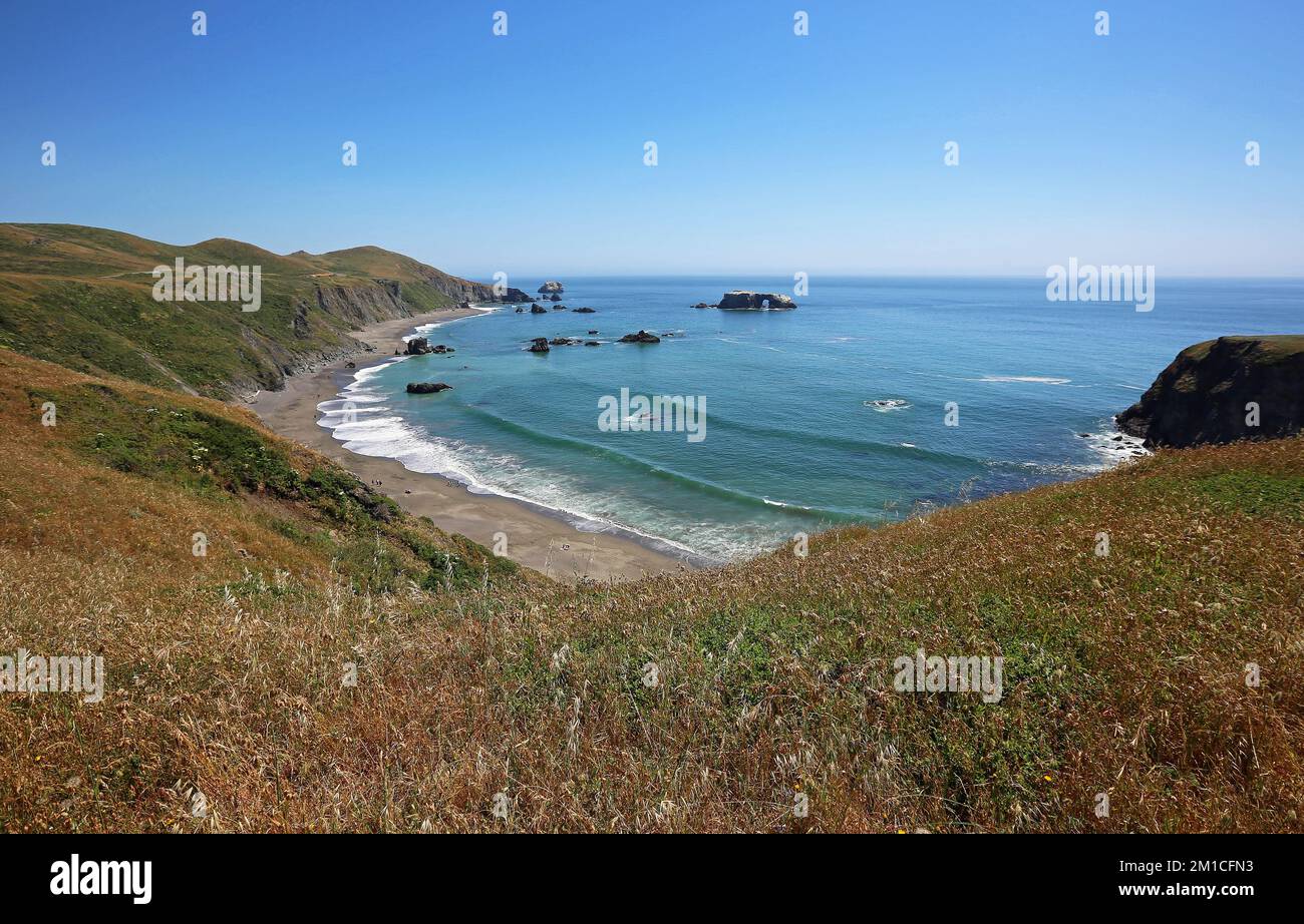 Panorama avec Blind Beach, Californie Banque D'Images