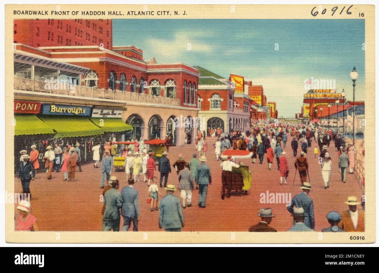 Front de mer de Haddon Hall, Atlantic City, N. J. , promenades, Collection Tichnor Brothers, Cartes postales des États-Unis Banque D'Images