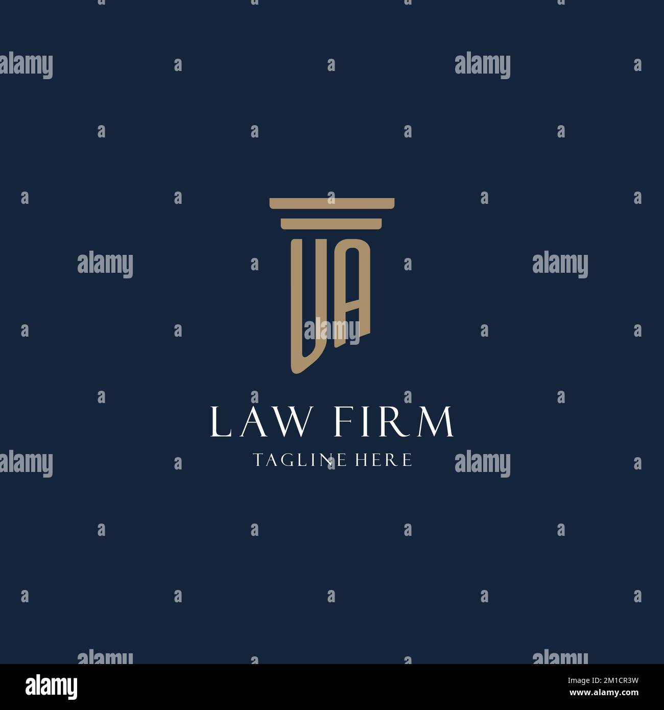 UA premier monogramme logo pour le bureau du droit, avocat, avocat avec des idées de conception de style pilier Illustration de Vecteur