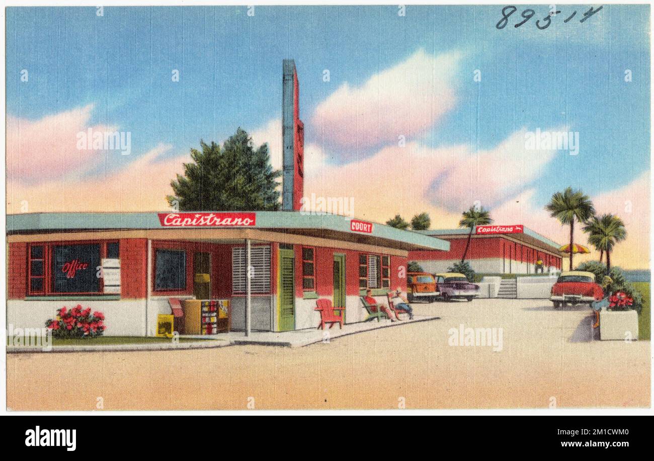 Capistrano , Hôtels, Tichnor Brothers Collection, cartes postales des Etats-Unis Banque D'Images