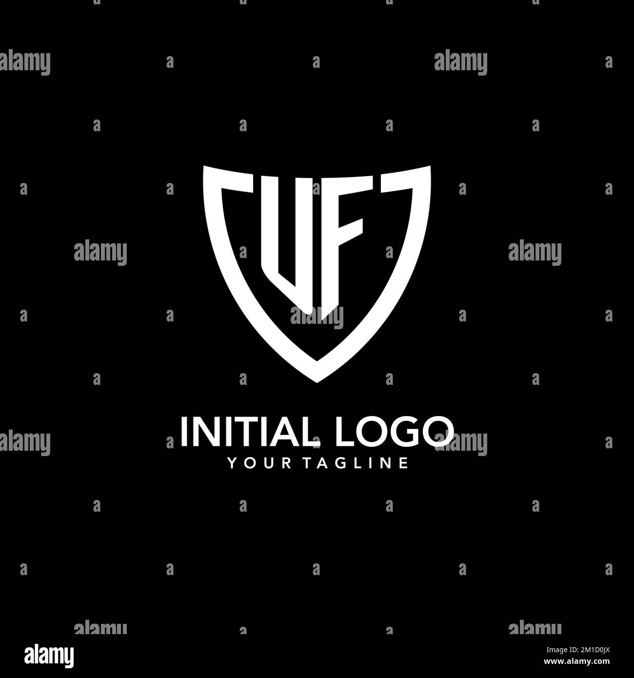 Logo initial du monogramme UF avec design d'icône de bouclier moderne et épuré inspiré Illustration de Vecteur