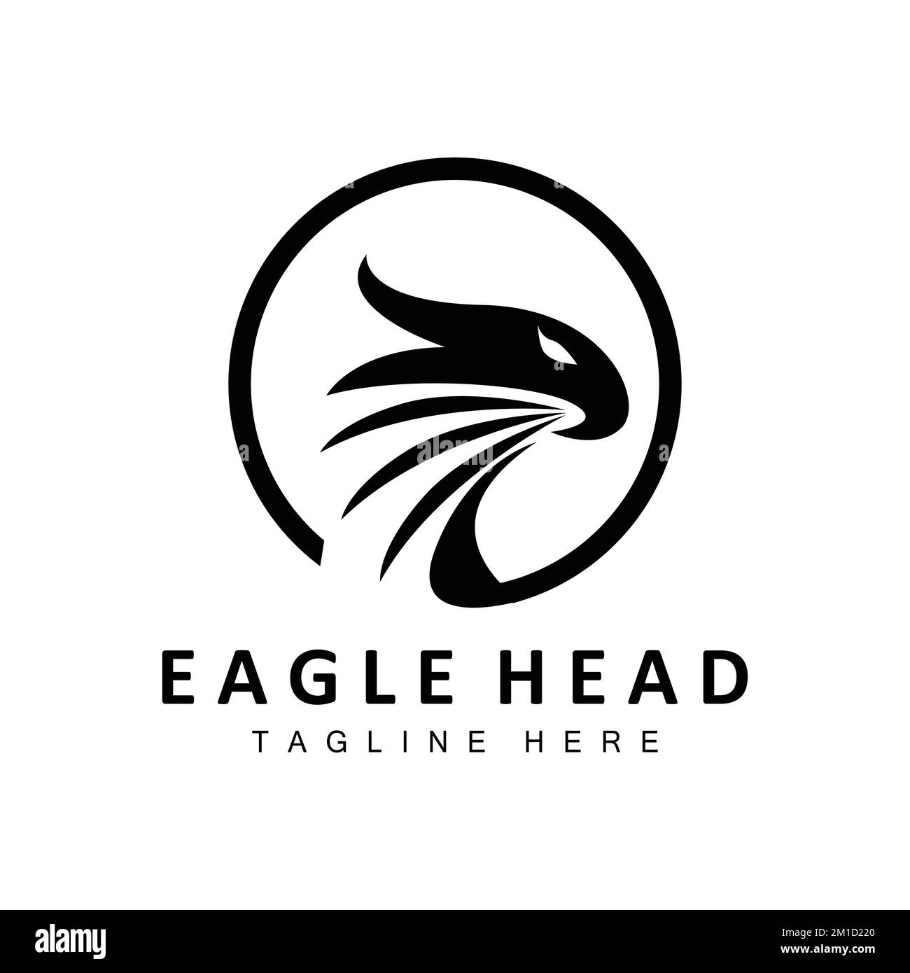 Logo Eagle Head, vecteur ailes d'animaux à plumes volantes, illustration de l'icône de la marque du produit Illustration de Vecteur