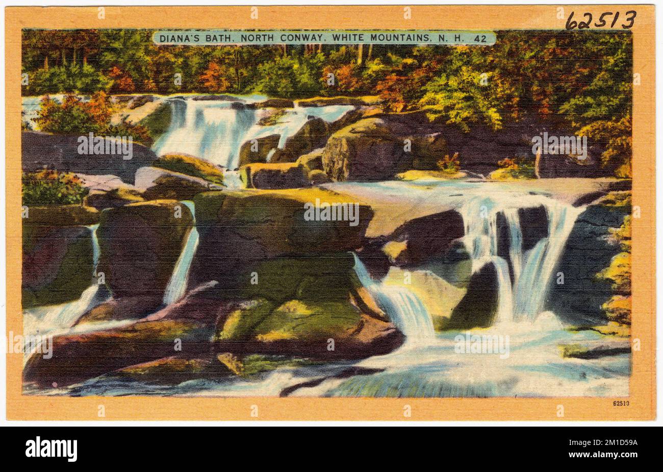 Diana's Bath, North Conway, White Mountains, N.H. , Waterfall, Tichnor Brothers Collection, cartes postales des États-Unis Banque D'Images