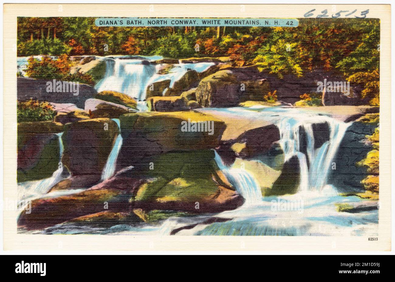 Diana's Bath, North Conway, White Mountains, N.H. , Waterfall, Tichnor Brothers Collection, cartes postales des États-Unis Banque D'Images
