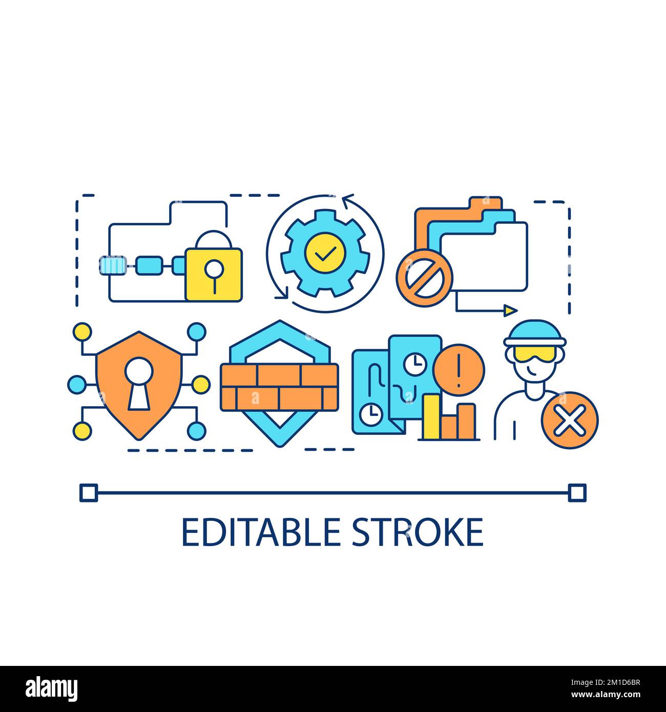 Icône de concept améliorer la sécurité des données Illustration de Vecteur