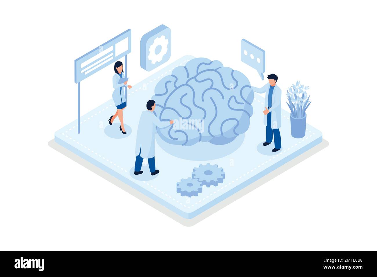 Concept d'intelligence artificielle. Peut être utilisé pour les bannières Web, les infographies, les images de héros, les illustrations vectorielles isométriques modernes Illustration de Vecteur