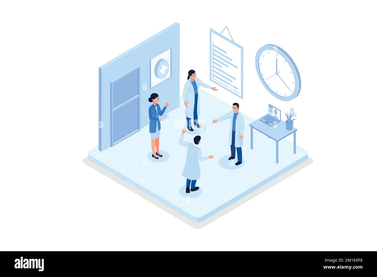 Différents caractères du personnel médical. Peut être utilisé pour les bannières Web, les infographies, les images de héros, les illustrations vectorielles isométriques modernes Illustration de Vecteur