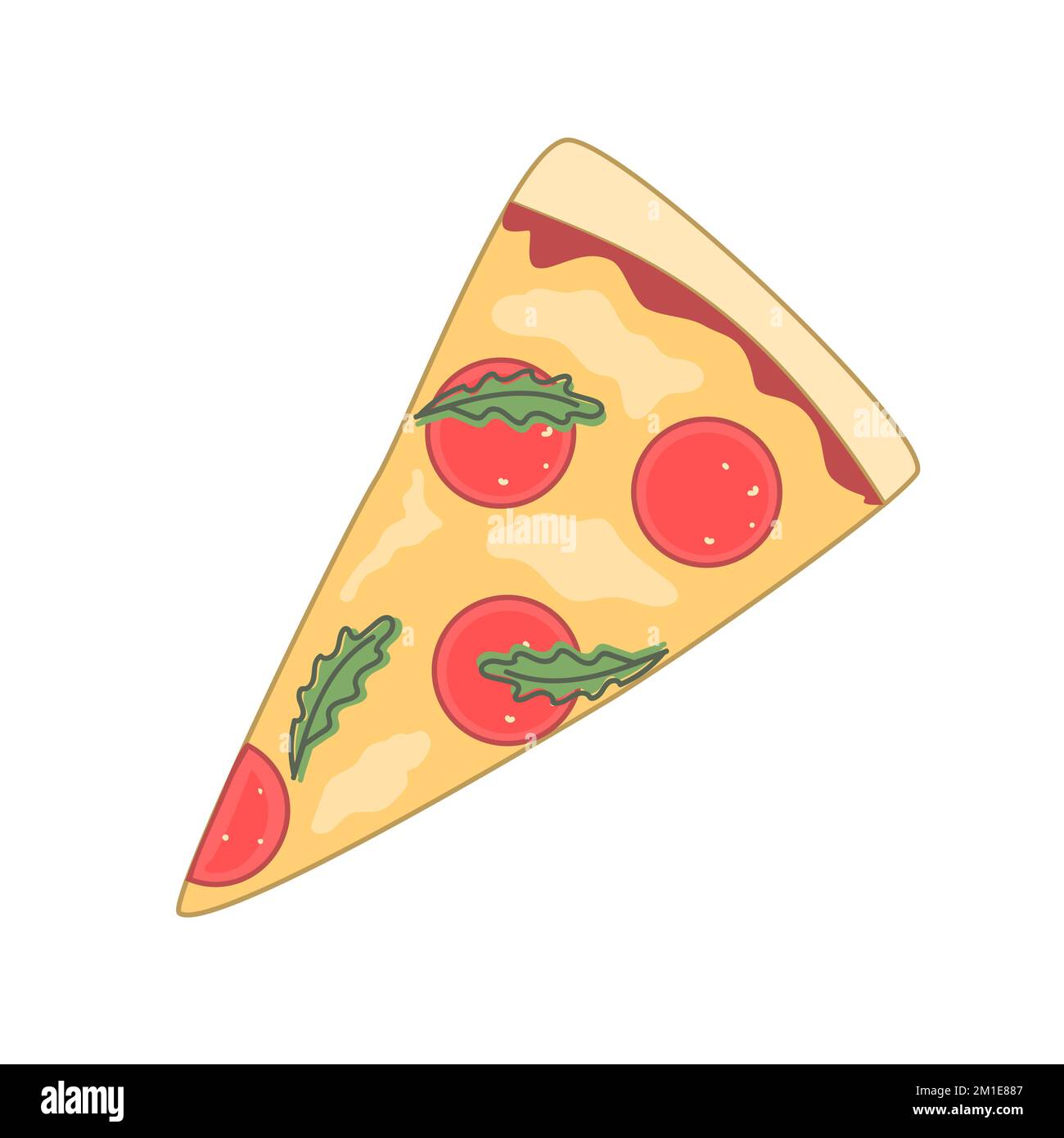 Icône de tranche de pizza à restauration rapide. Illustration vectorielle simple isolée sur fond blanc Illustration de Vecteur