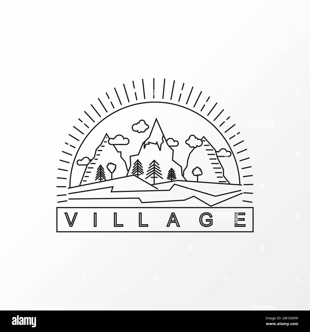 Superbe art de ligne pour quelques montagnes et vue de village image graphique icône logo design abstrait concept vecteur stock. lié aux vacances ou à l'aventure Illustration de Vecteur Superbe art de ligne pour quelques montagnes et vue de village image graphique icône logo design abstrait concept vecteur stock. lié aux vacances ou à l'aventure Illustration de Vecteur