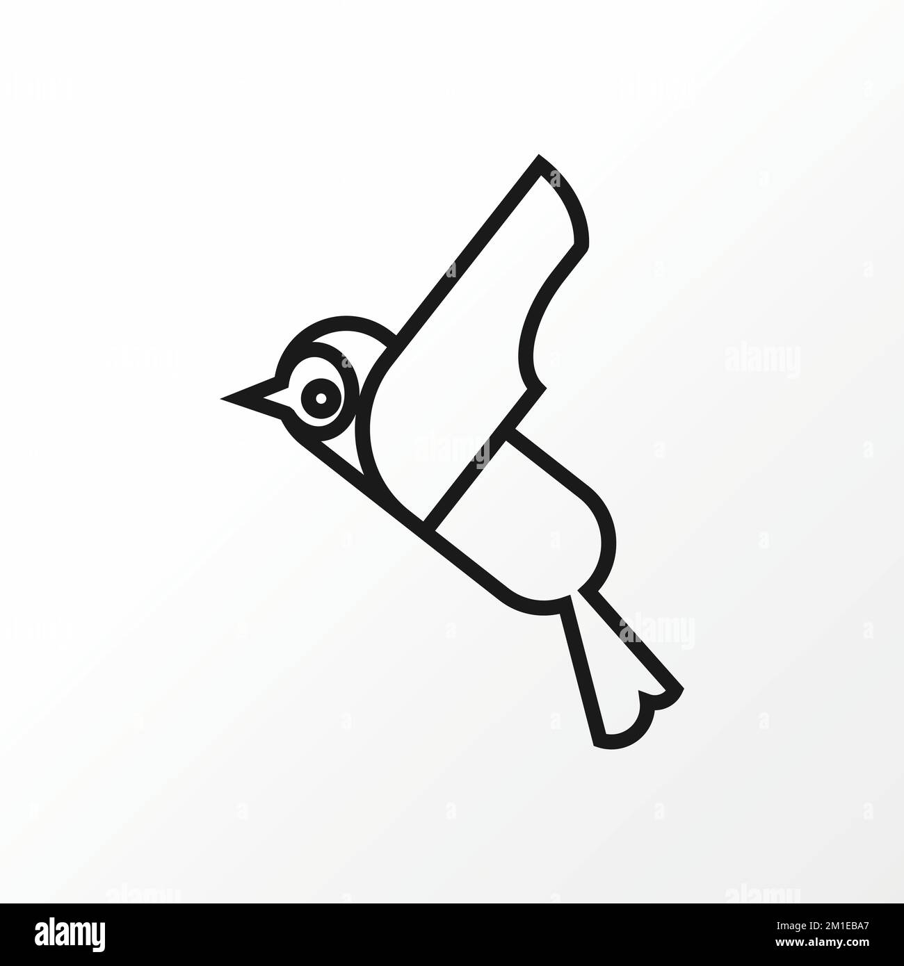 Incroyable art de ligne pour oiseau drôle image graphique icône logo design abstrait concept vecteur stock. Peut être utilisé comme symbole associé à l'animal Illustration de Vecteur