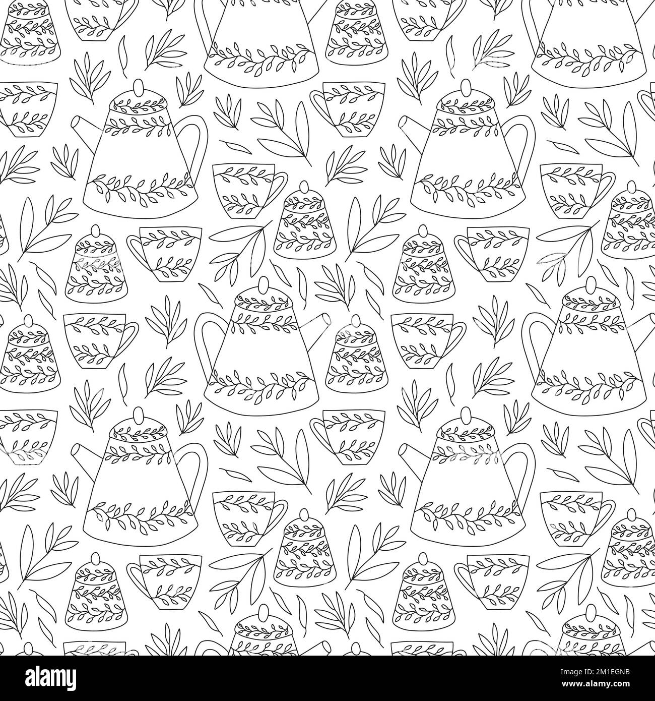 Motif de collection de thé vectoriel Illustration de Vecteur