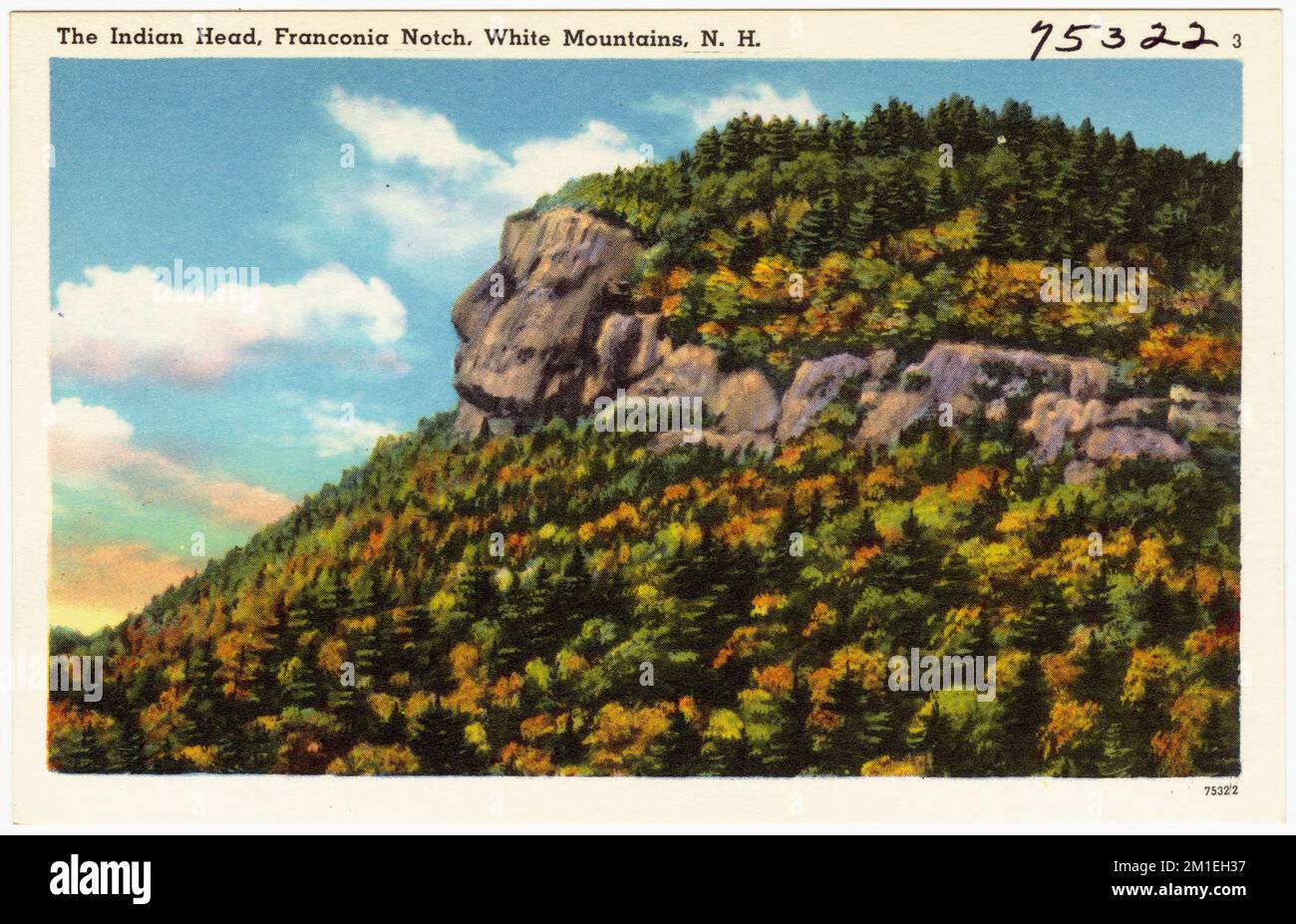 The Indian Head, Franconia Notch, White Mountains, N.H. , Montagnes, Tichnor Brothers Collection, cartes postales des États-Unis Banque D'Images