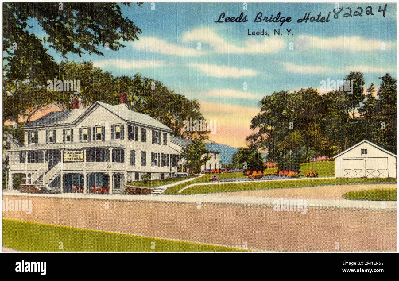 Leeds Bridge Hotel, Leeds, N. Y. , Hôtels, Tichnor Brothers Collection, Cartes postales des États-Unis Banque D'Images