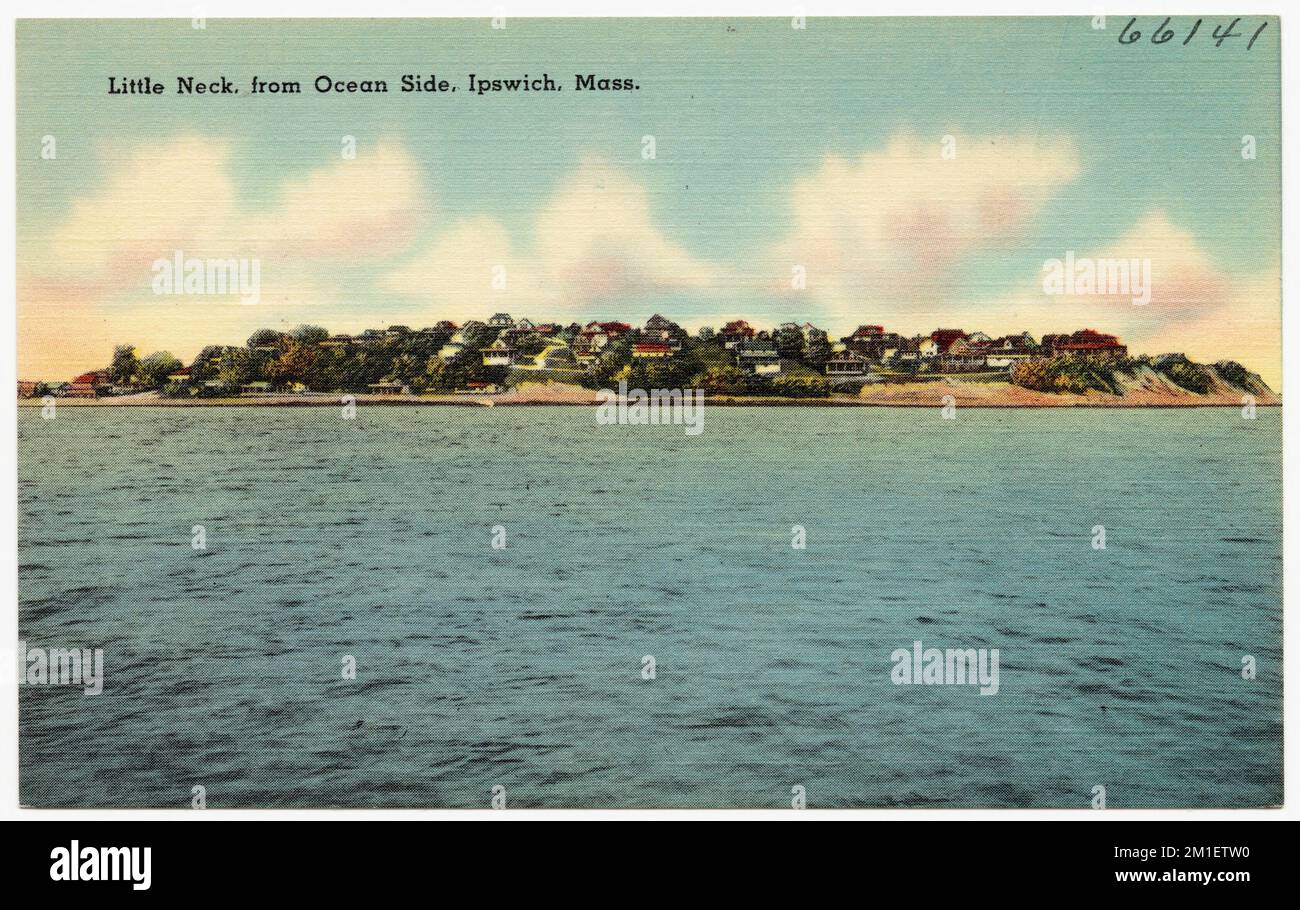 Little Neck, du côté de l'océan, Ipswich, Mass. , Villes et villages, Rivers, Tichnor Brothers Collection, cartes postales des États-Unis Banque D'Images