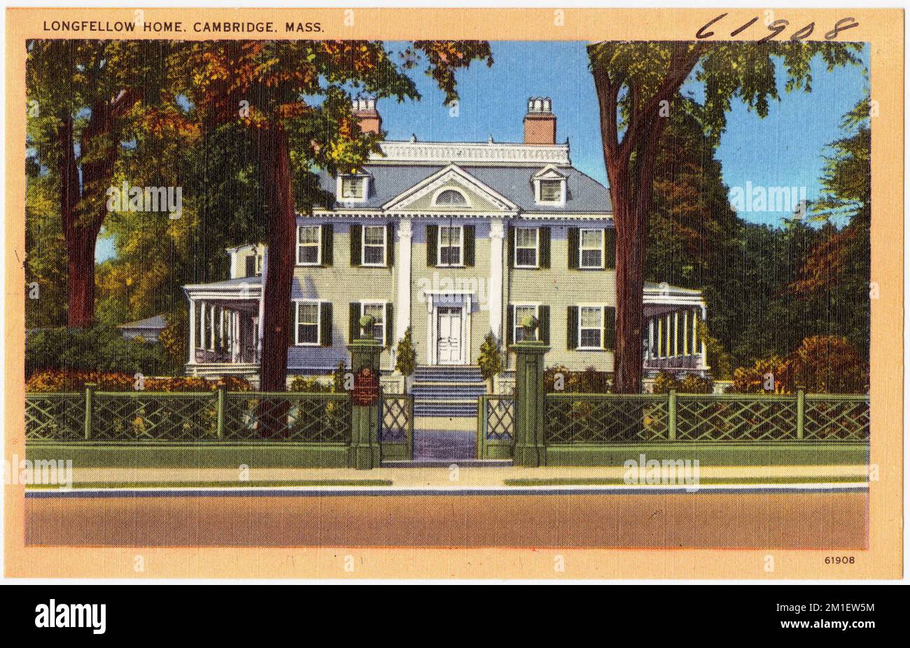 Maison Longfellow, Cambridge, Massachusetts. , Maisons, Longfellow, Henry Wadsworth, 1807-1882, Tichnor Brothers Collection, cartes postales des États-Unis Banque D'Images