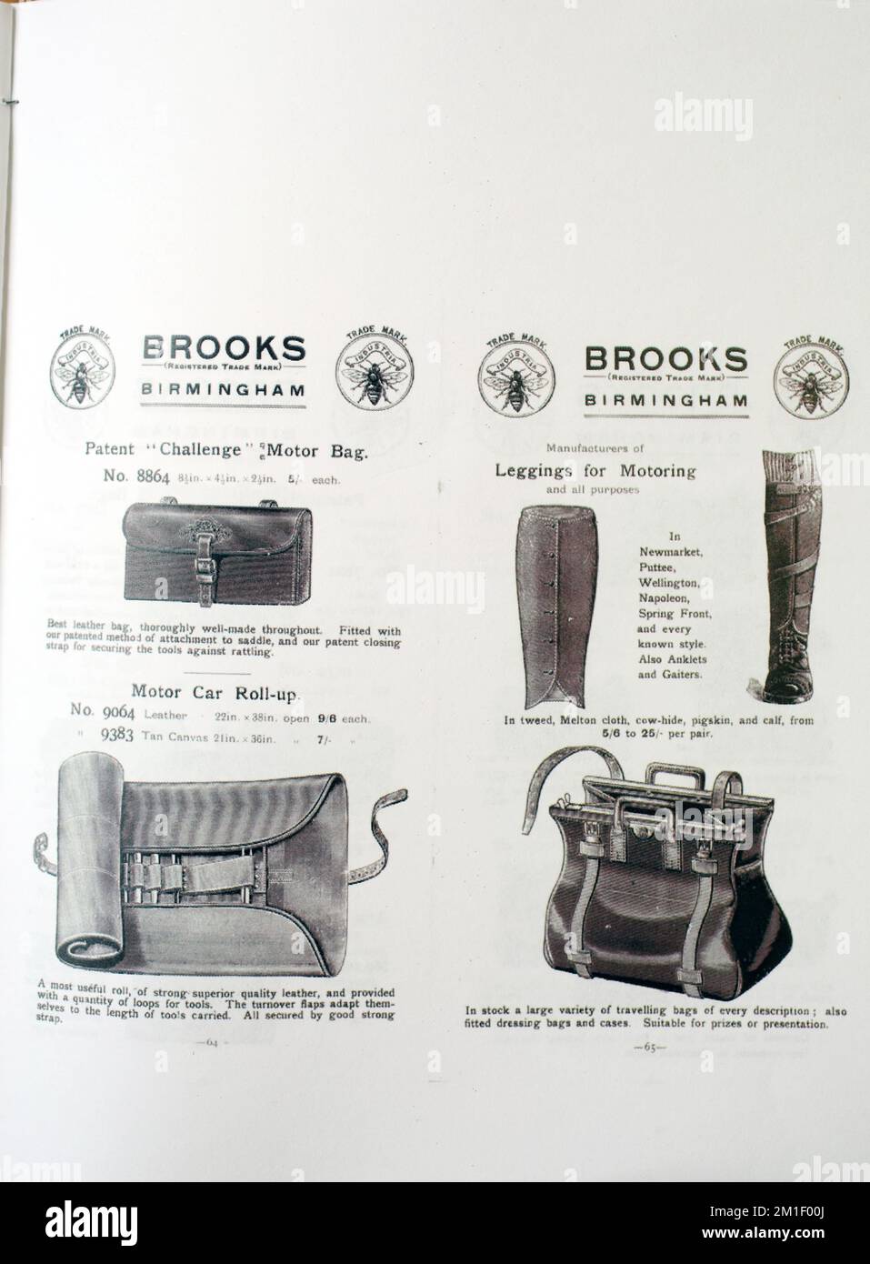 Brooks Angleterre bicyclette selle vintage art publicitaire Banque D'Images