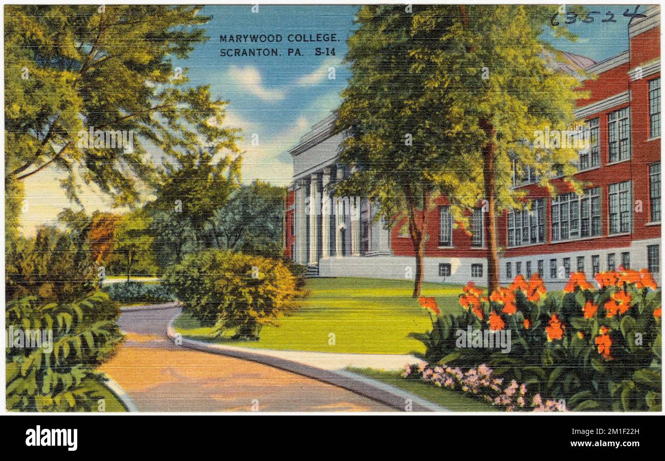 Marywood College, Scranton, Pennsylvanie. , Universités et collèges, Collection Tichnor Brothers, cartes postales des États-Unis Banque D'Images