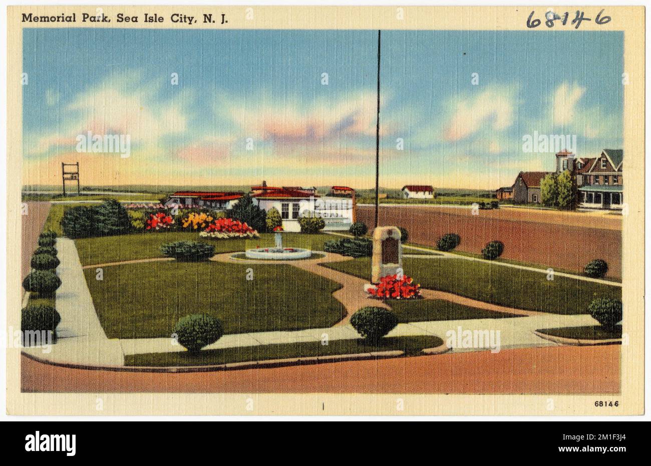 Memorial Park, Sea Isle City, N. J. , Parks, Tichnor Brothers Collection, Cartes postales des États-Unis Banque D'Images