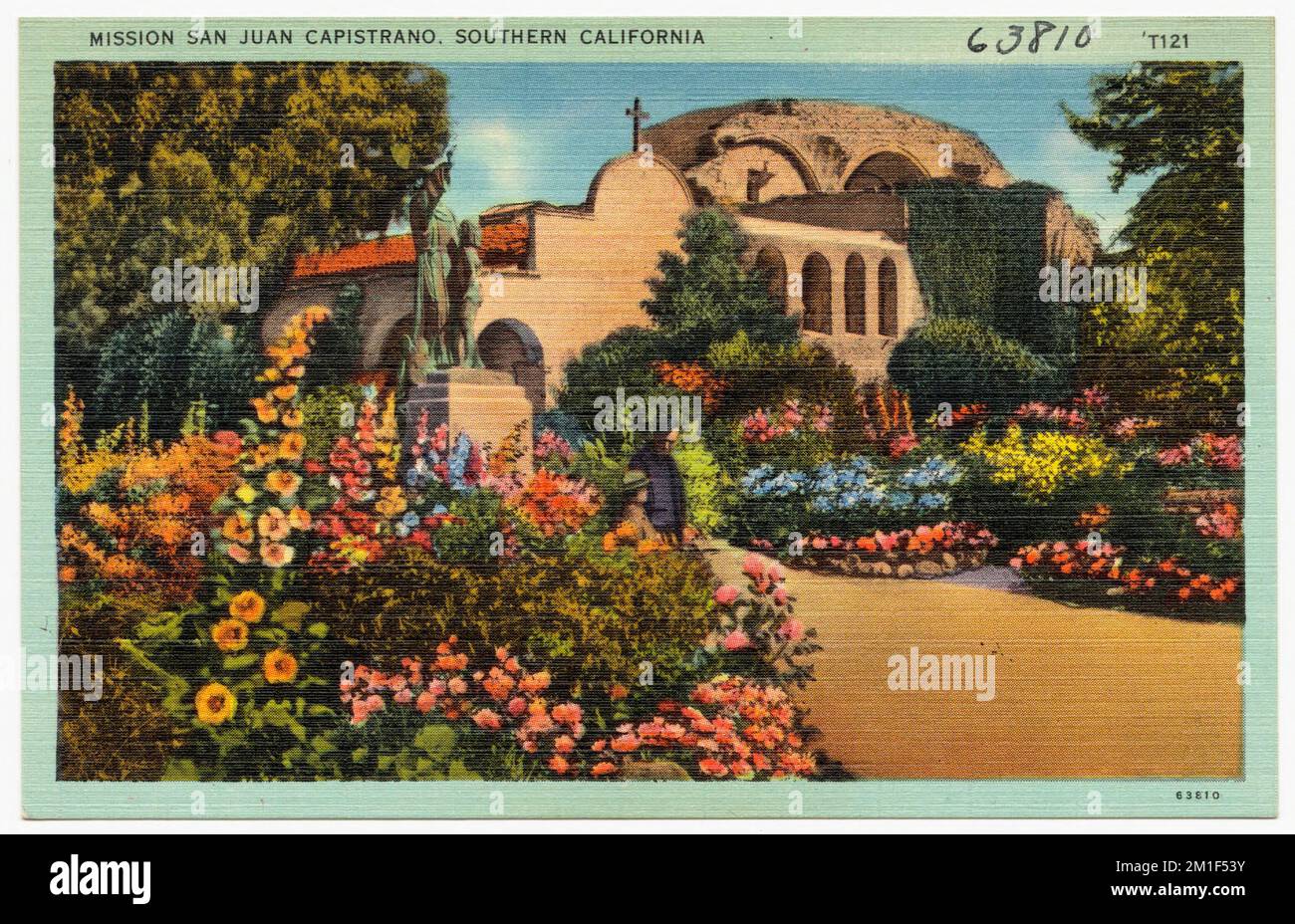 Mission San Juan Capistrano, Californie du Sud , installations religieuses, Collection des frères Tichnor, cartes postales des États-Unis Banque D'Images