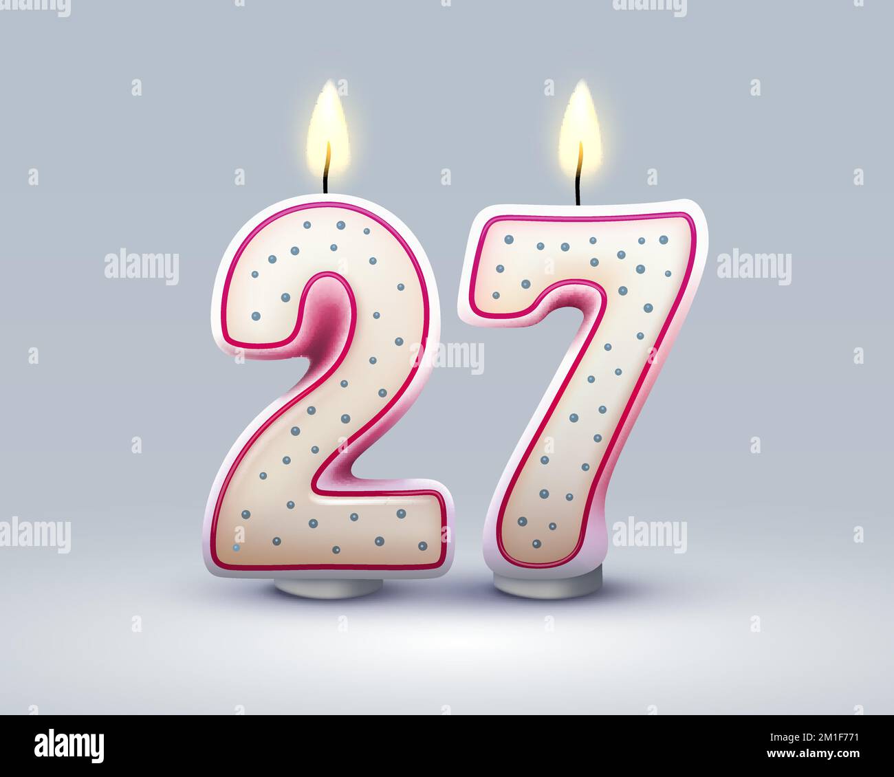 Joyeux anniversaire.27 anniversaire de l'anniversaire, bougie sous forme de  nombres.Illustration vectorielle Image Vectorielle Stock - Alamy