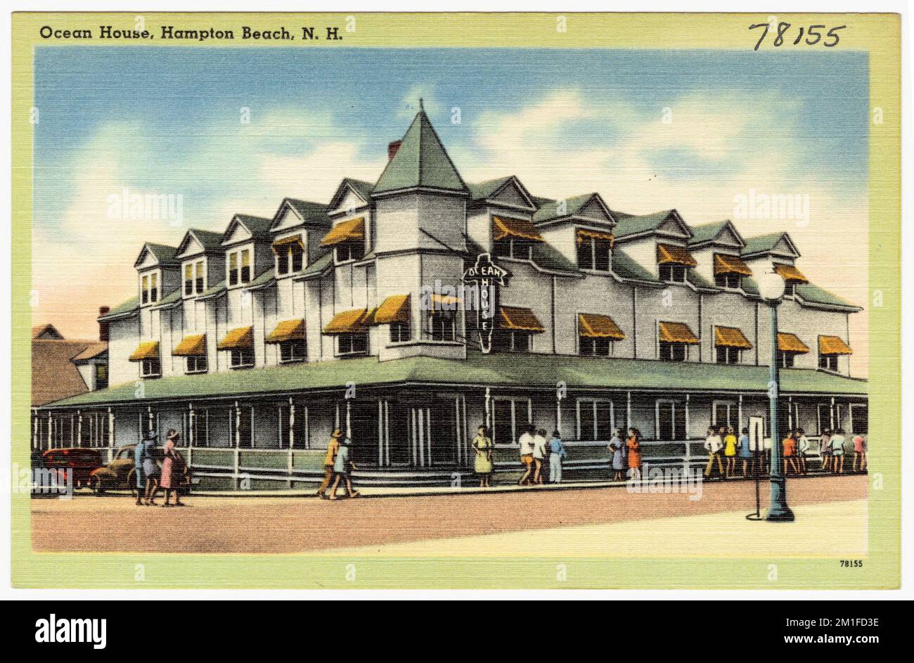 Ocean House, Hampton Beach, N.H. , Hôtels, Tichnor Brothers Collection, cartes postales des États-Unis Banque D'Images