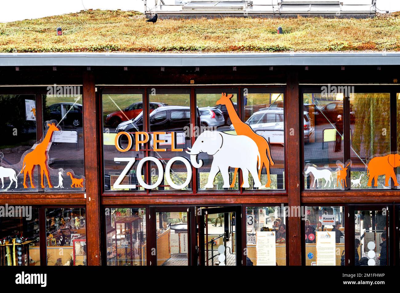 Zoo Opel de Kronberg, Taunus : Eingang ; entrée Banque D'Images