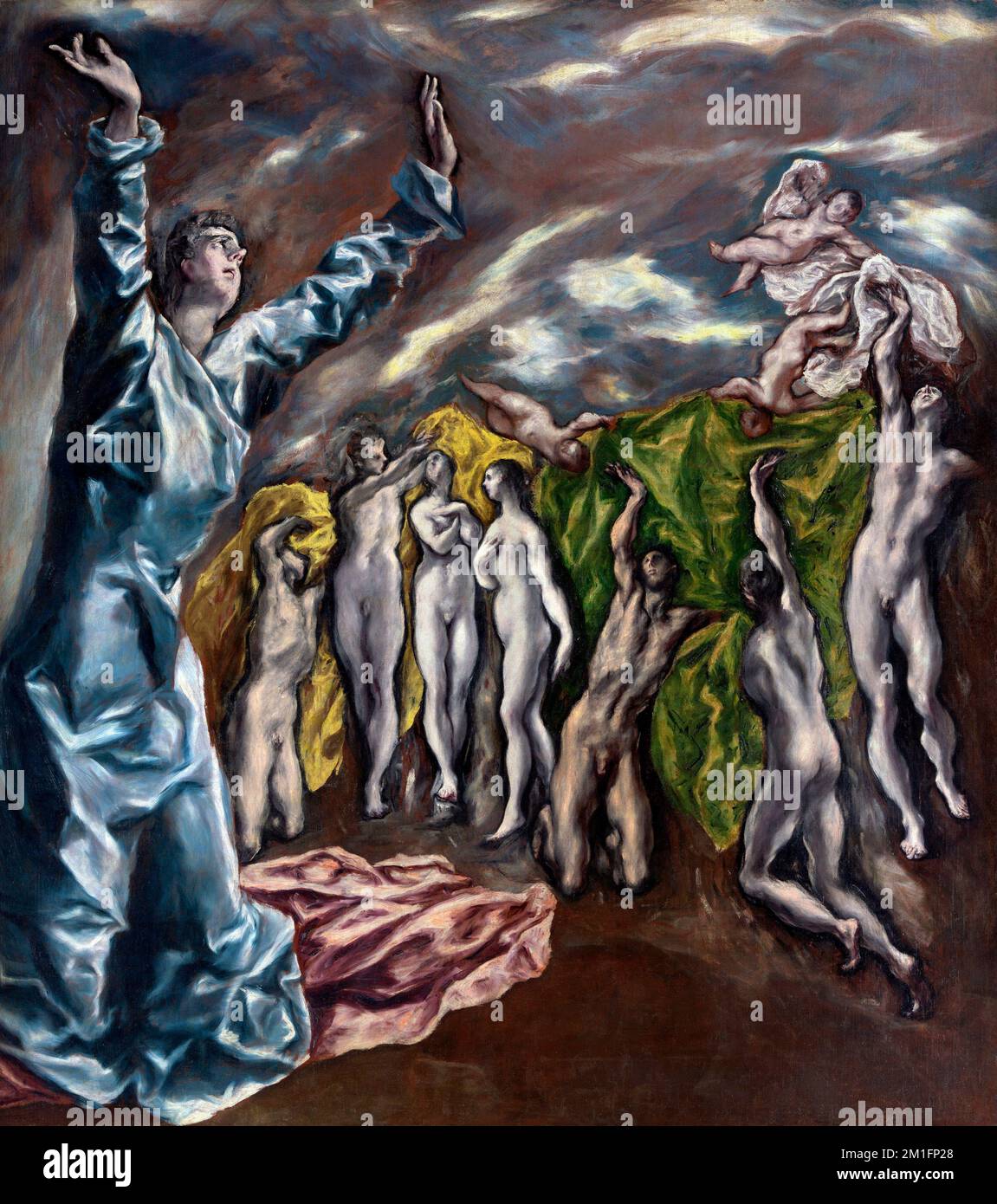 La vision de Saint John (l'ouverture du Cinquième Sceau) par El Greco (Domenikos Theotokopoulos, 1541-1614), huile sur toile, c.1608-14. Banque D'Images
