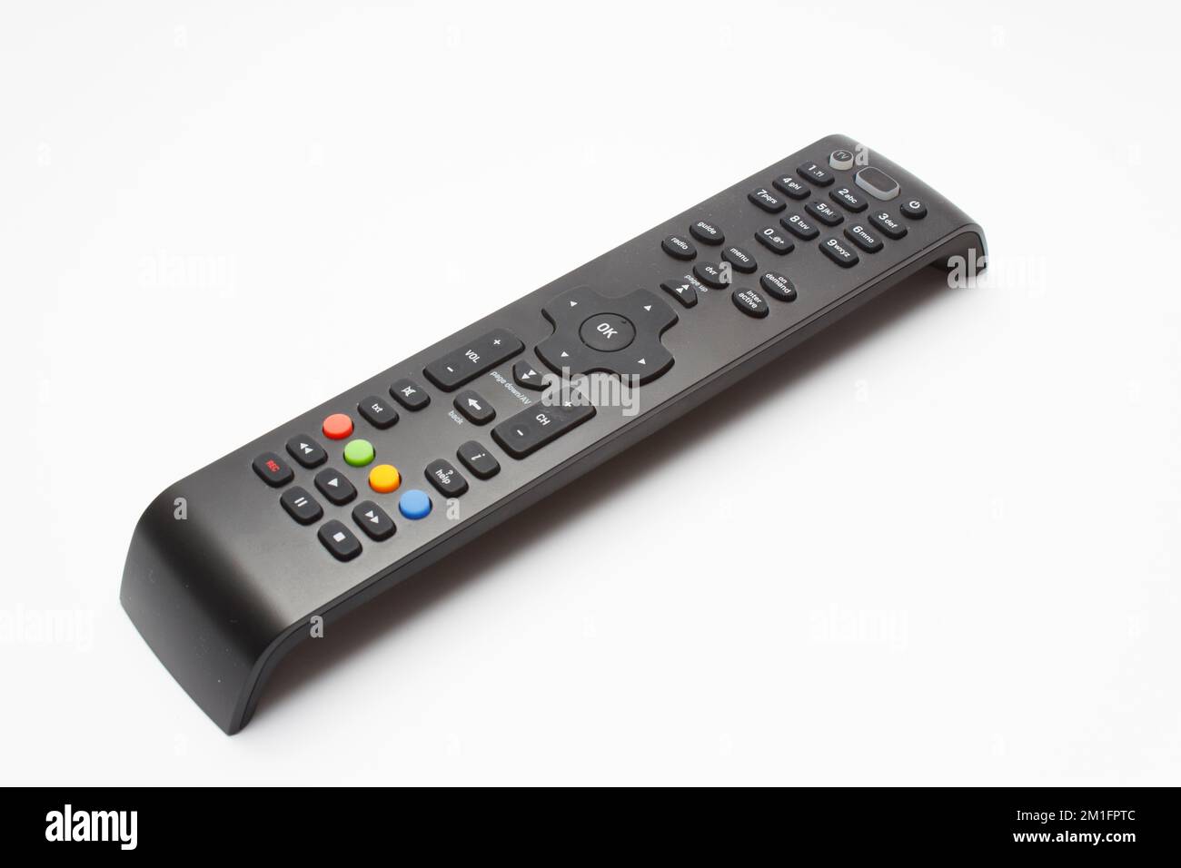 Télécommande du téléviseur isolé sur fond blanc Banque D'Images