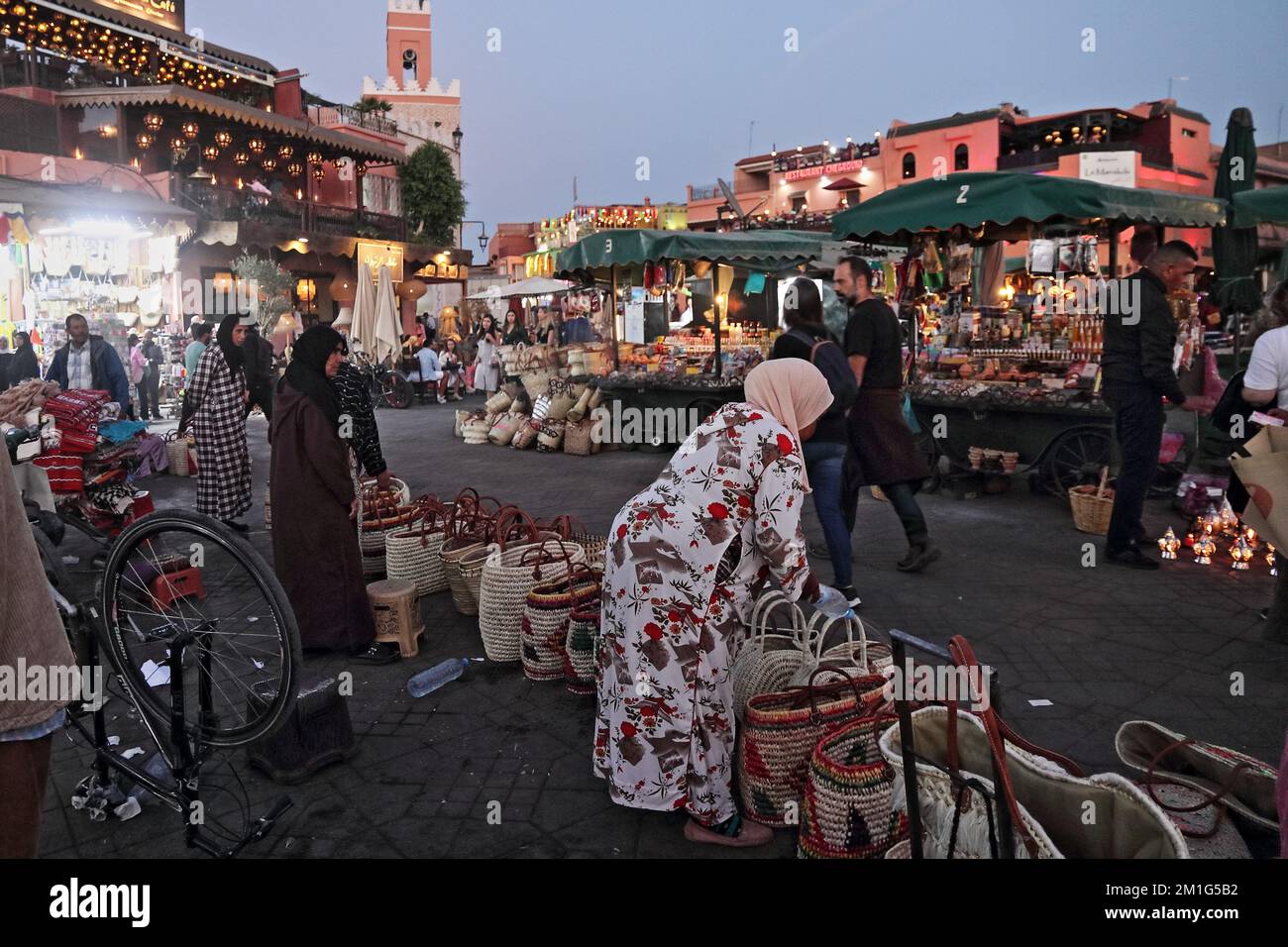 Marrakech, la Mosquée de la Koutoubia et le Minaret Banque D'Images