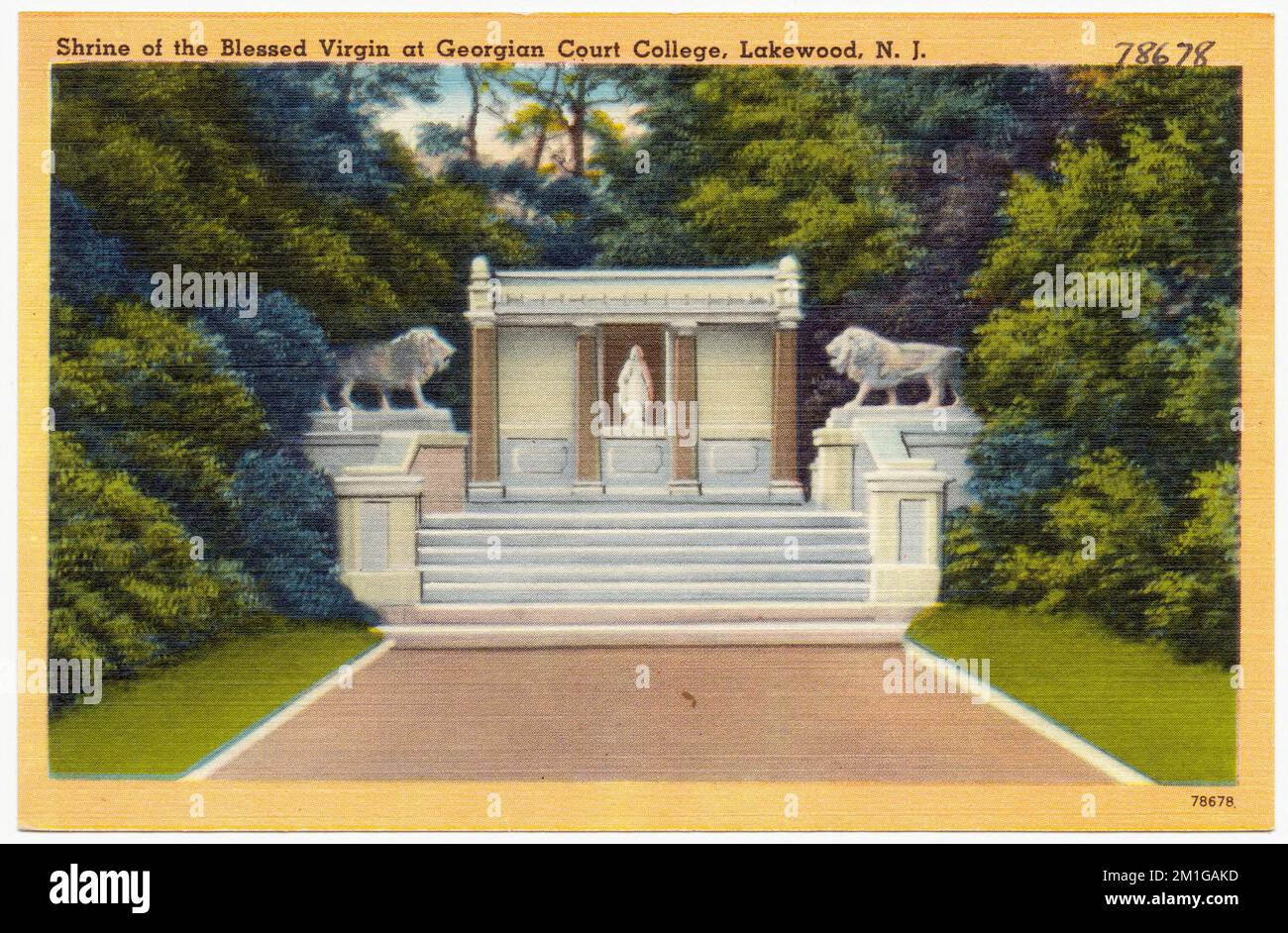 Sanctuaire de la Sainte Vierge au Georgian court College, Lakewood, N. J. , installations religieuses, Collection des frères Tichnor, Cartes postales des États-Unis Banque D'Images