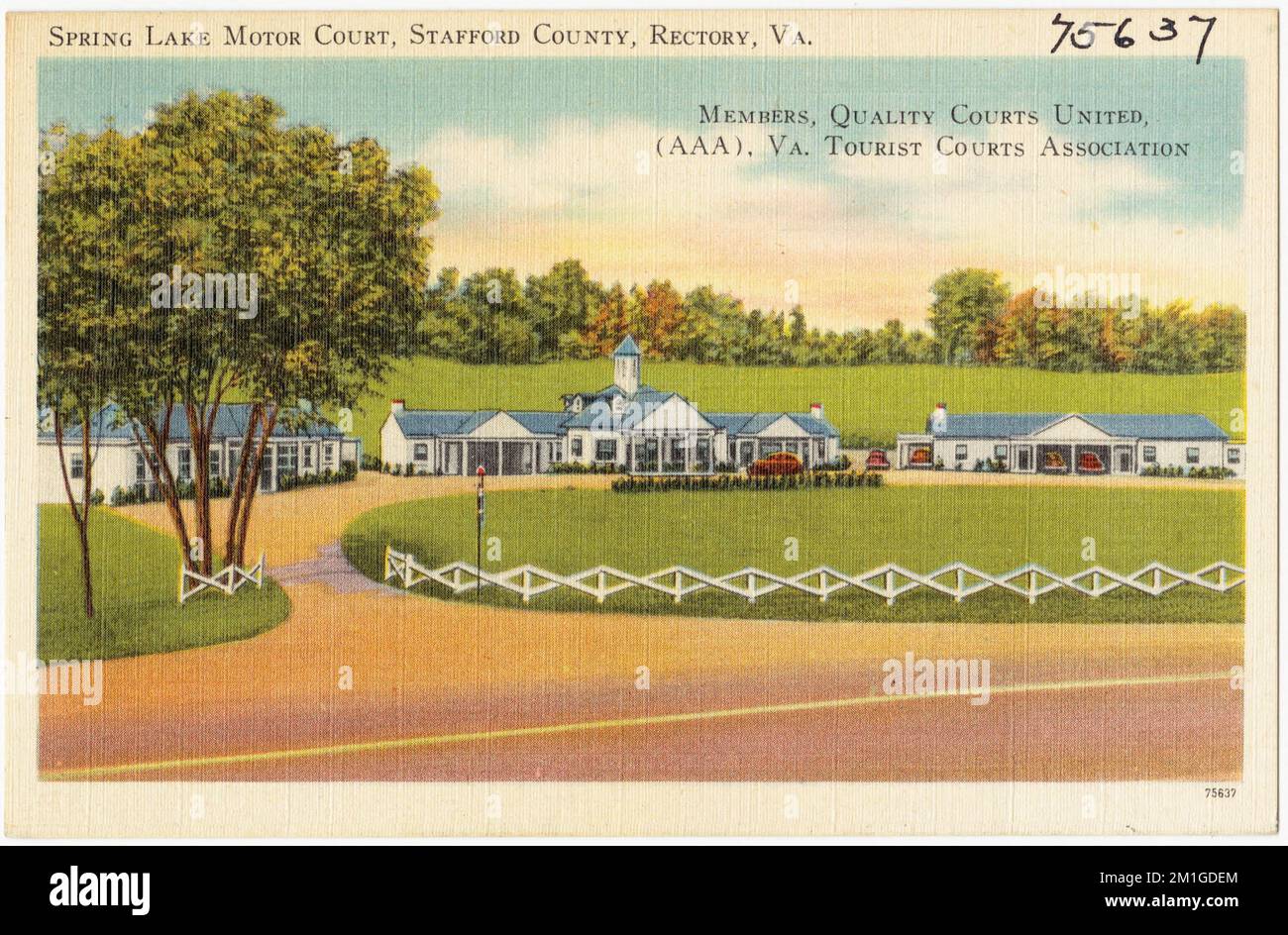 Spring Lake Motor court, comté de Stafford, Rectory, Virginie. , Motels, Tichnor Brothers Collection, cartes postales des États-Unis Banque D'Images