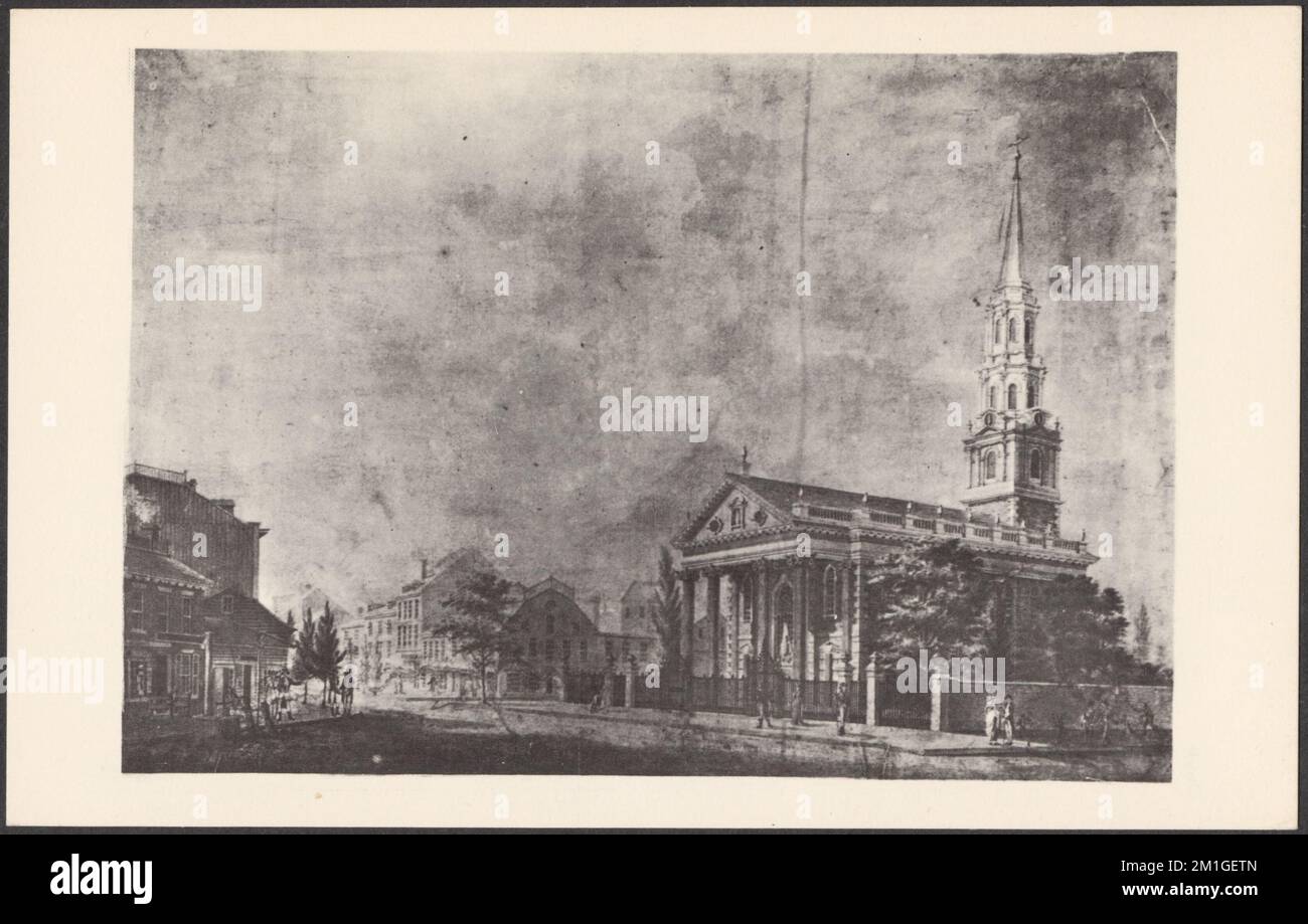 St. Paul's Chapel, Trinity Parish, Broadway et Fulton Street, New York City , Eglises, Trinity Church New York, New York. St. Paul's Chapel, Tichnor Brothers Collection, cartes postales des États-Unis Banque D'Images