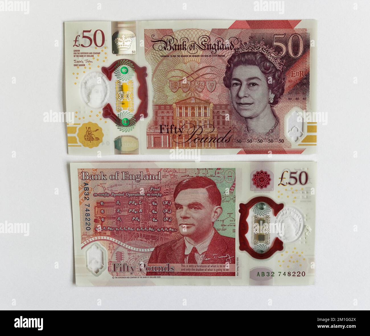 Billet de cinquante livres avec Alan Turing Banque D'Images