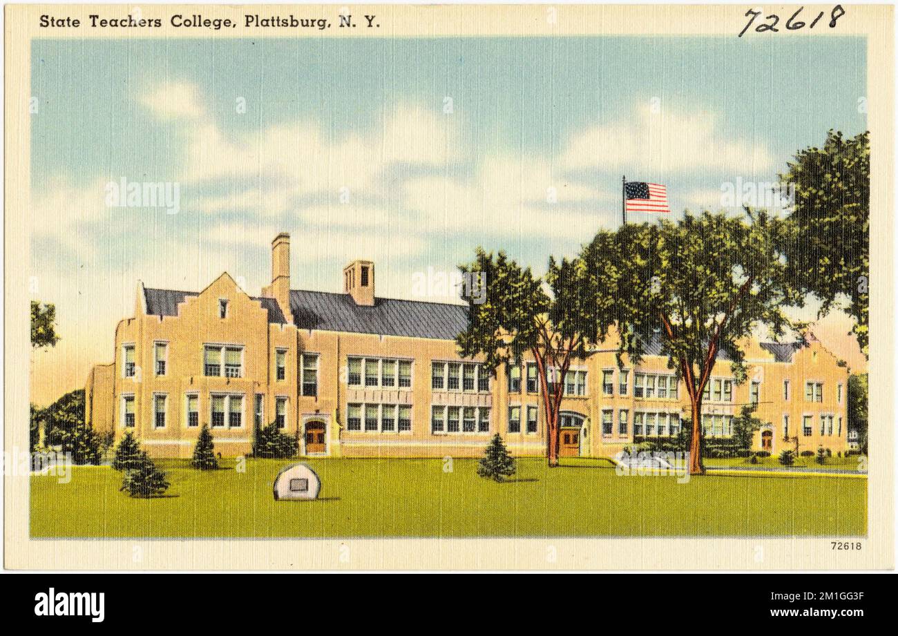 State Teachers College, Plattsburg, N. Y. , universités et collèges, Tichnor Brothers Collection, Cartes postales des États-Unis Banque D'Images