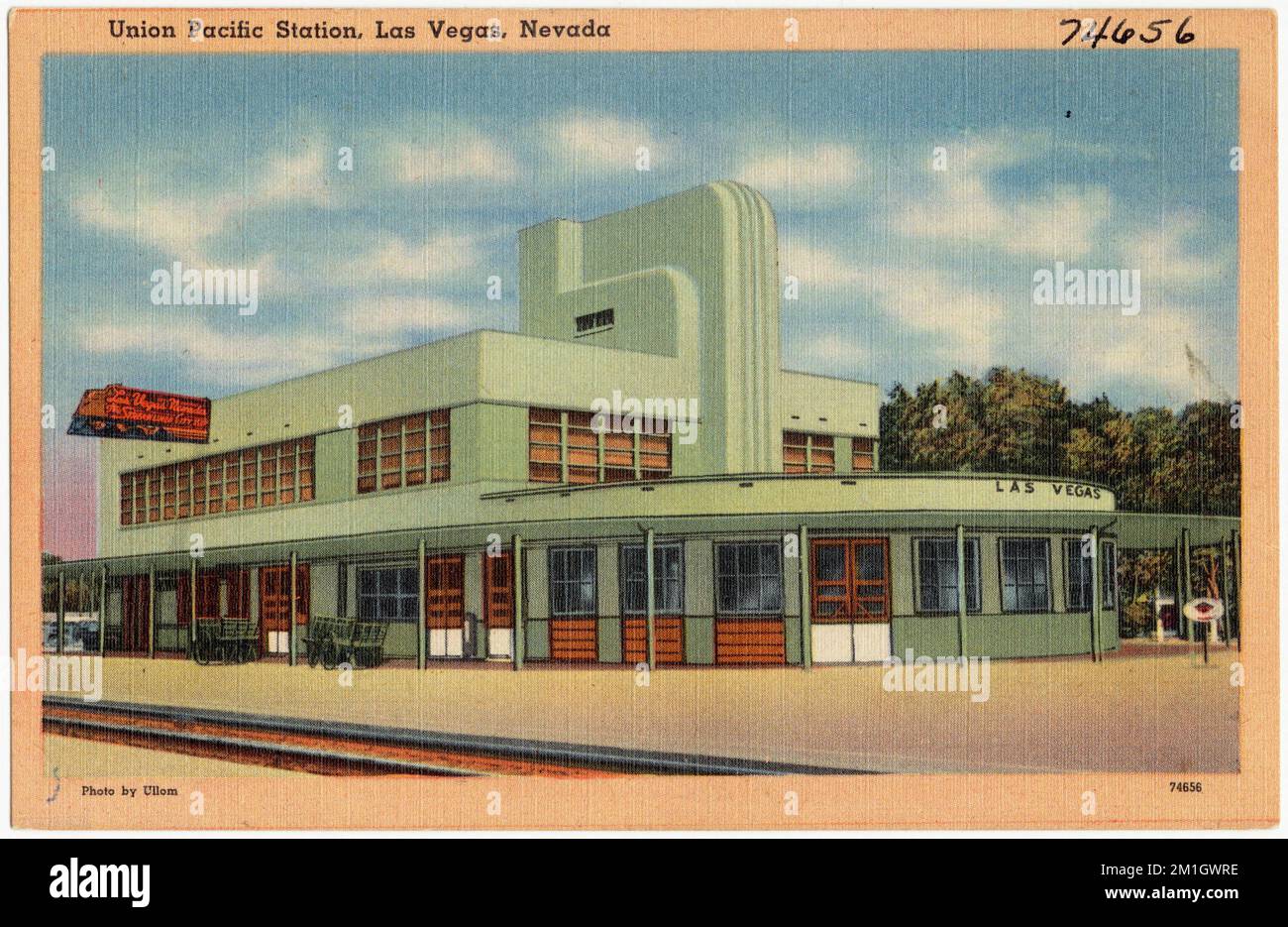 Union Pacific Station, Las Vegas, Nevada , gares ferroviaires, Tichnor Brothers Collection, Cartes postales des États-Unis Banque D'Images