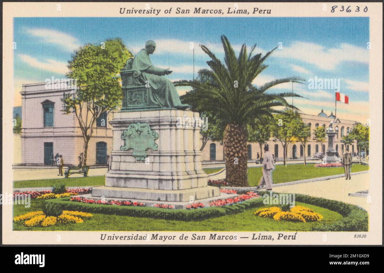 Université de San Marcos, Lima, Pérou - Universidad Mayor de San Marcos - Lima, Perú , universités et collèges, Universidad Nacional Mayor de San Marcos, Tichnor Brothers Collection, cartes postales des États-Unis Banque D'Images