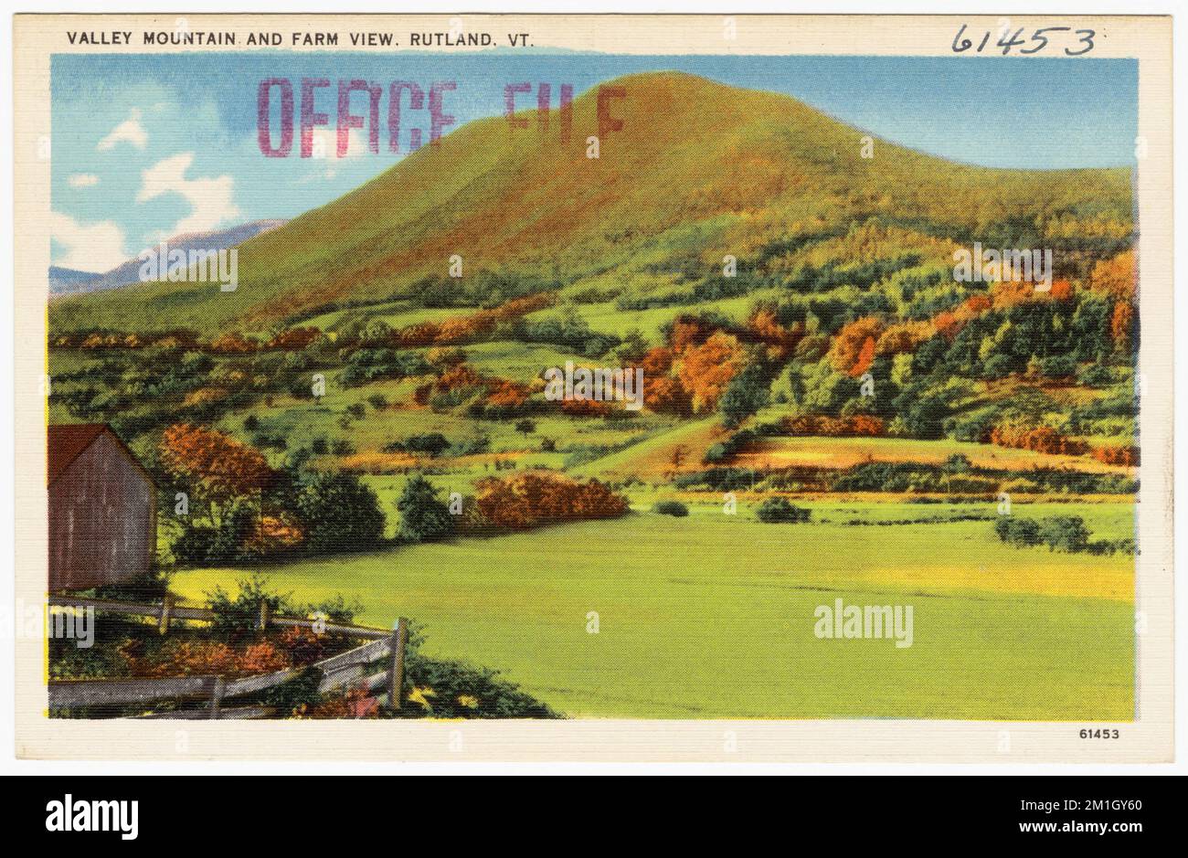 Valley Mountain and Farm View, Rutland, Vt , Montagnes, Tichnor Brothers Collection, cartes postales des États-Unis Banque D'Images