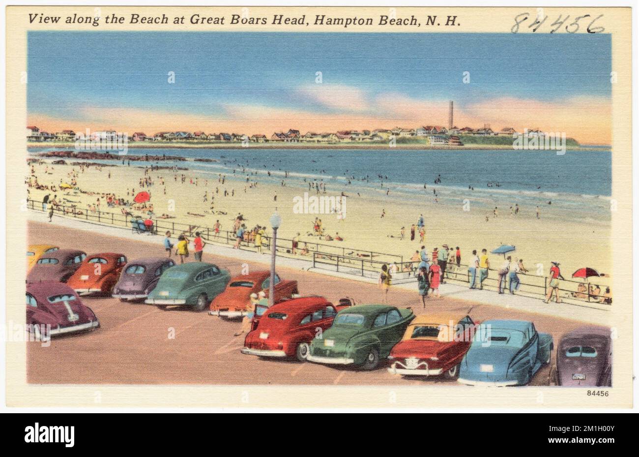 Vue sur la plage à Great Boar's Head, Hampton Beach, N.H. , Plages, Tichnor Brothers Collection, cartes postales des États-Unis Banque D'Images