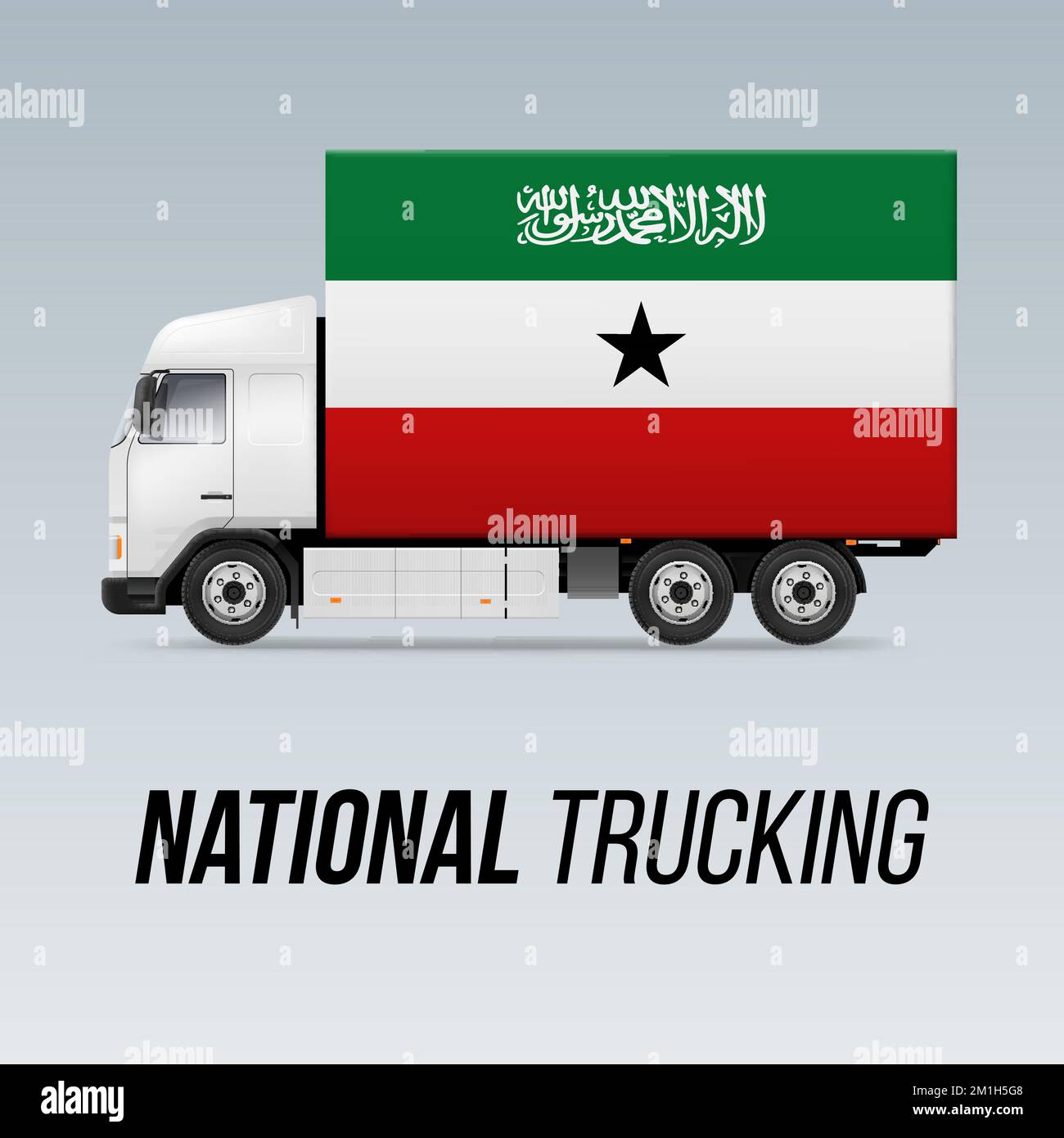 Symbole de camion de livraison nationale avec drapeau du Somaliland. Couleurs de l'icône et du drapeau national Trucking Illustration de Vecteur