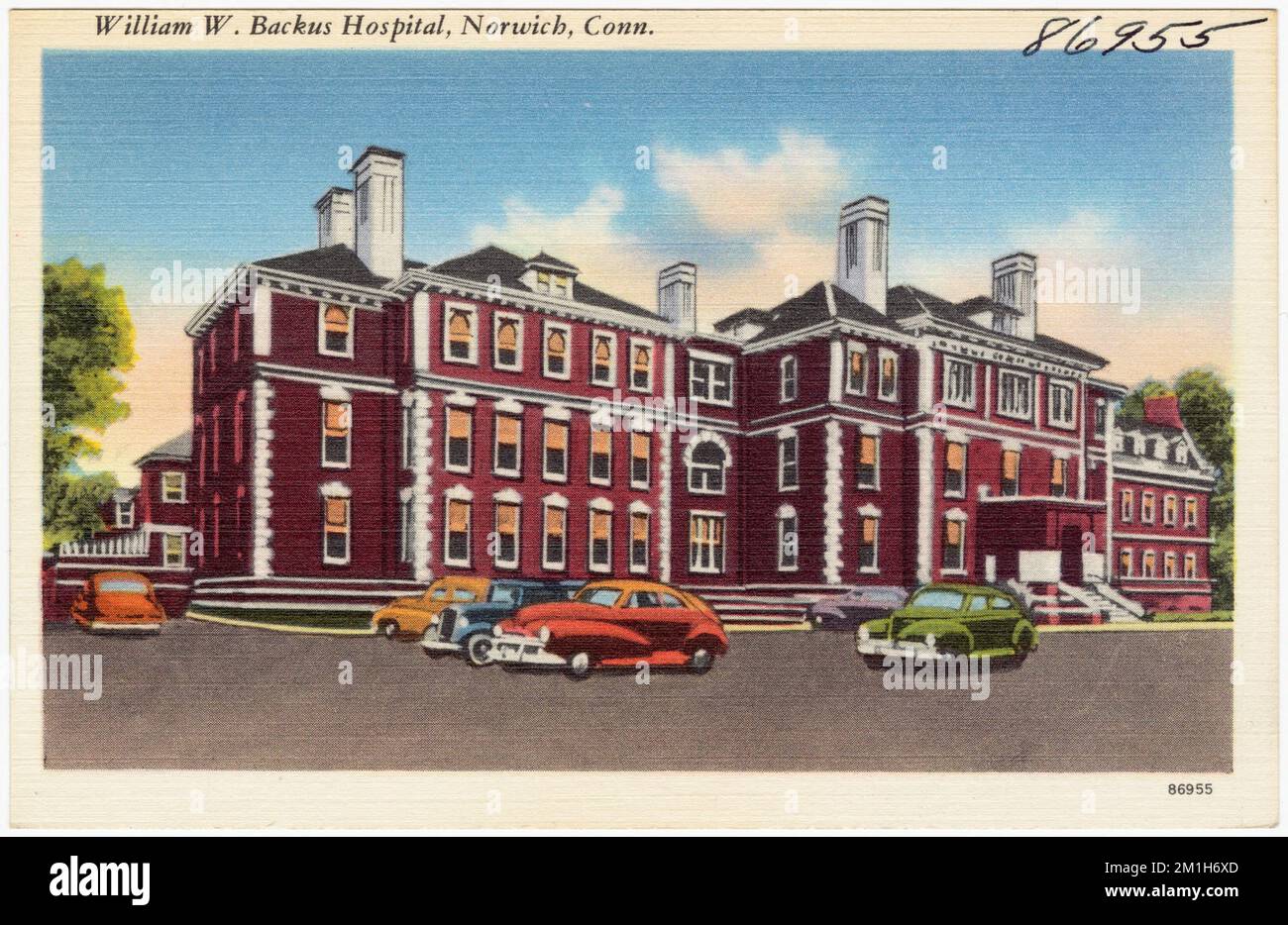 Hôpital William W. Backus, Norwich, Connecticut , Hôpitaux, Tichnor Brothers Collection, cartes postales des États-Unis Banque D'Images