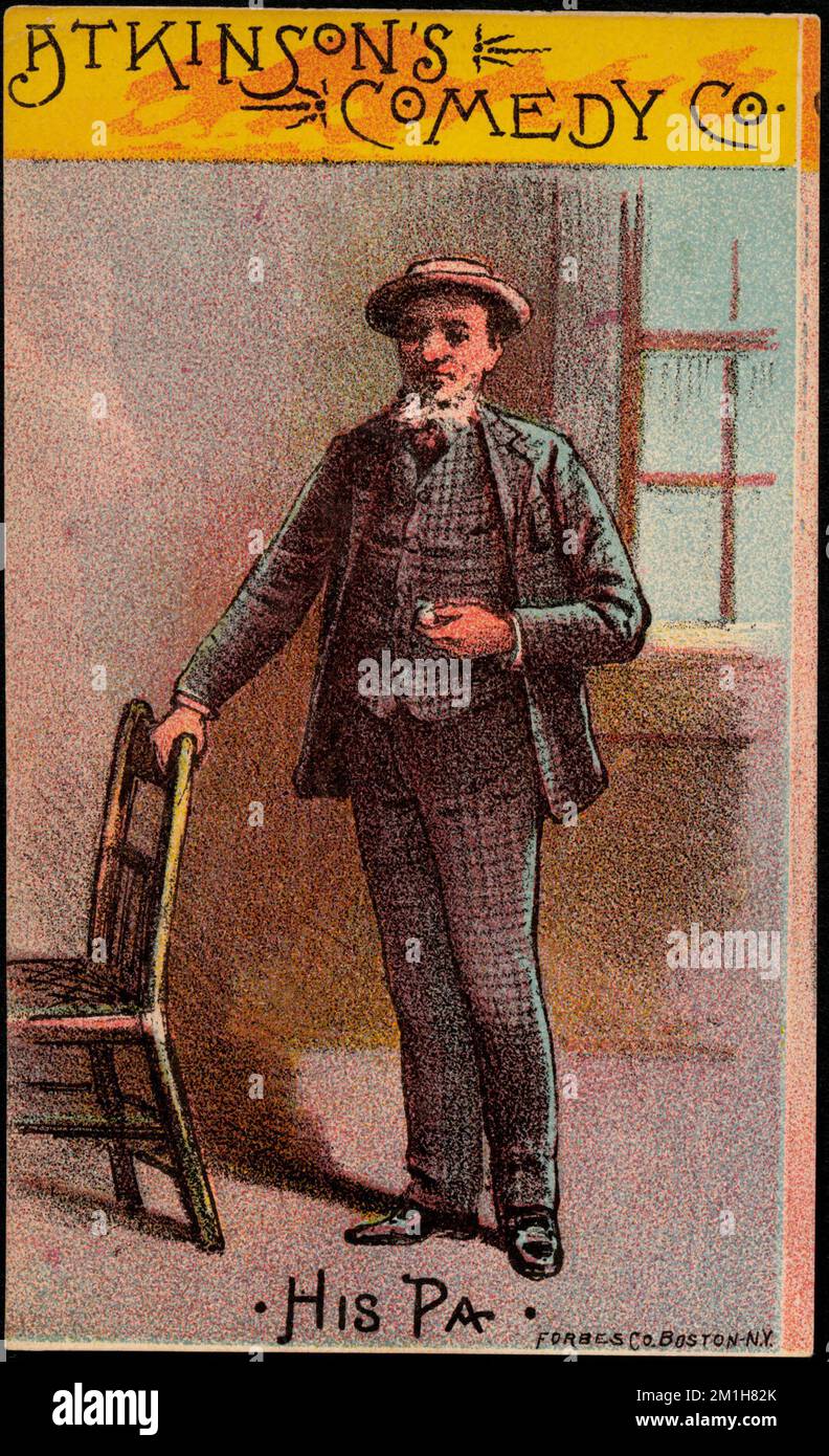 Atkinson's Comedy Co., son pa. , Hommes, revues et comédies musicales, cartes professionnelles américaines Century 19th Banque D'Images